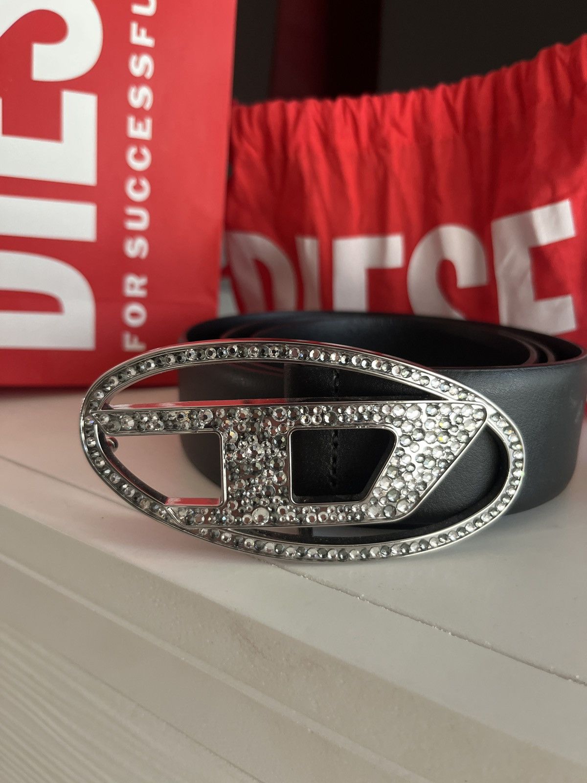 Diesel Diesel Rhinestone Logo Belt Size 36 - 2 Thumbnail
