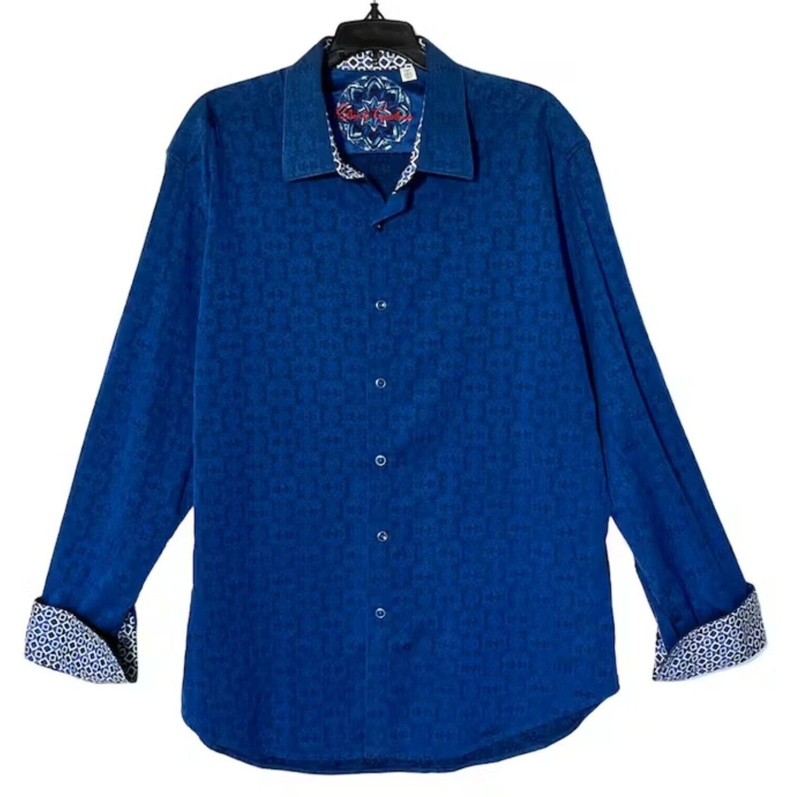 Robert Graham Robert Graham Cullen Jacquard Shirt Button Up Flip Cuff Size US XL / EU 56 / 4 - 2 Thumbnail