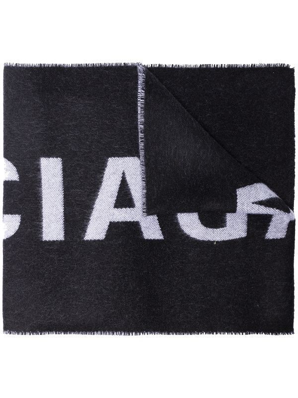 Balenciaga Balenciaga Jacquard Scarf Black Size ONE SIZE - 6 Thumbnail