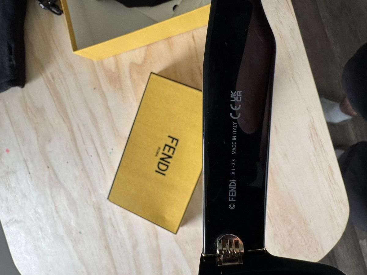 Fendi Fendi Signature 53MM Sunglasses Shiny Black Smoke Size ONE SIZE - 14 Thumbnail
