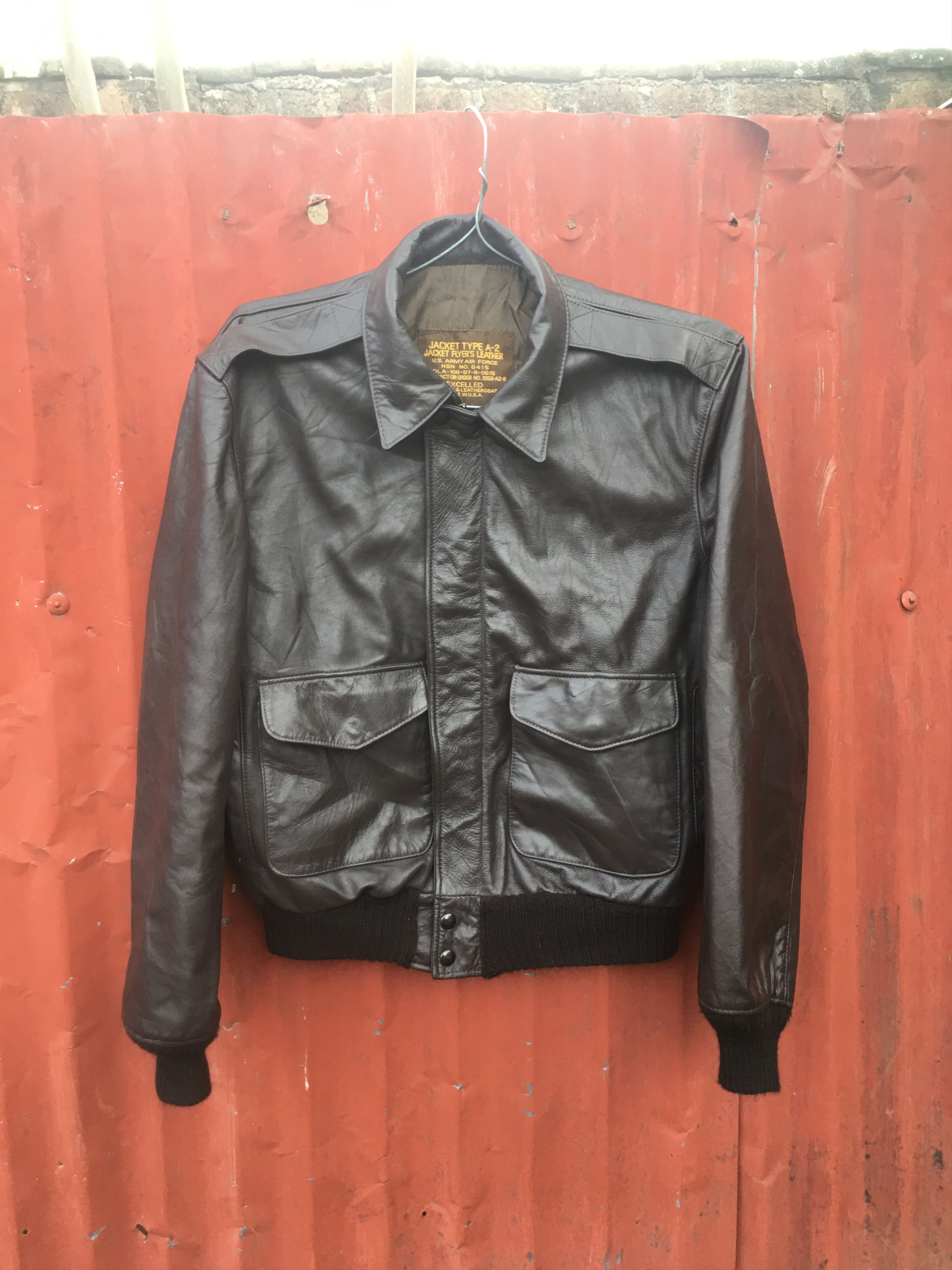 Other U.S Army Air force TYPE A-2 Brown Bomber Leather Jacket Size US S / EU 44-46 / 1 - 13 Thumbnail