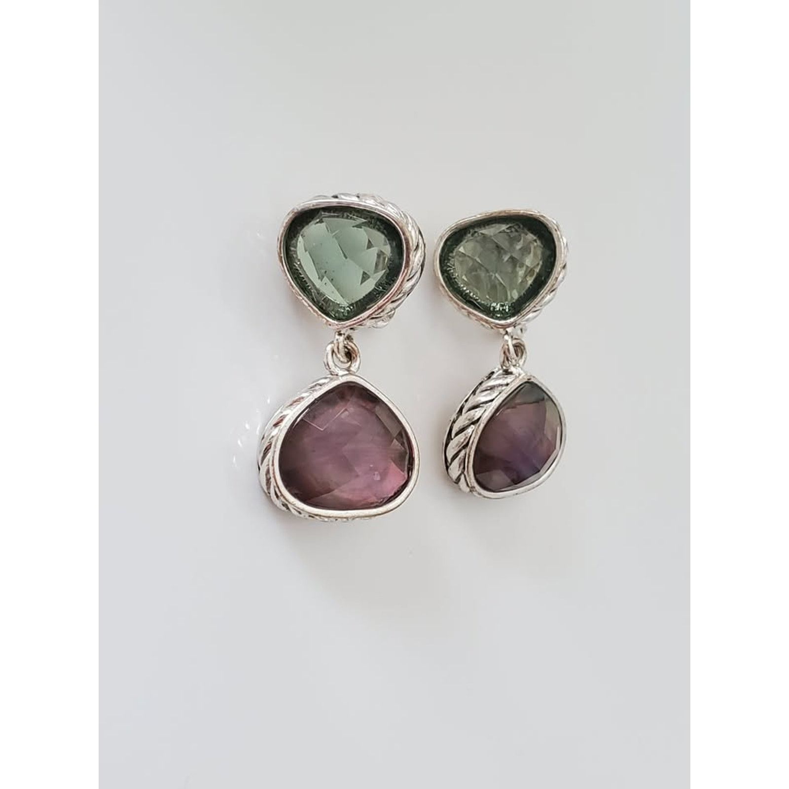 Other Napier Designer Pink and Smokey Gray Crystal Earrings Size ONE SIZE - 1 Thumbnail