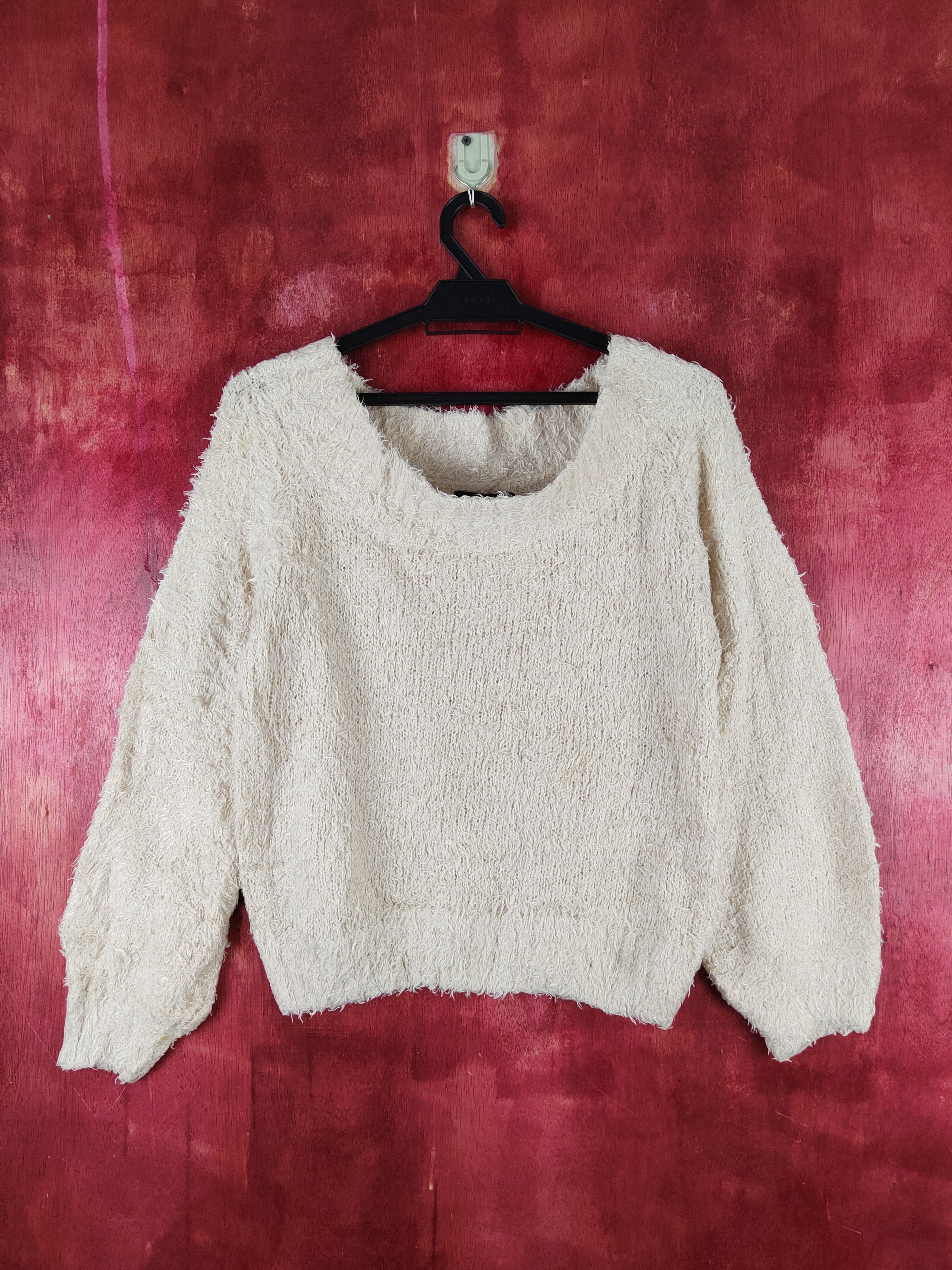 Japanese Brand Dosch Beige Shag Shaggy Fur Mohair Knitwear #S2180 Size S / US 4 / IT 40 - 1 Thumbnail