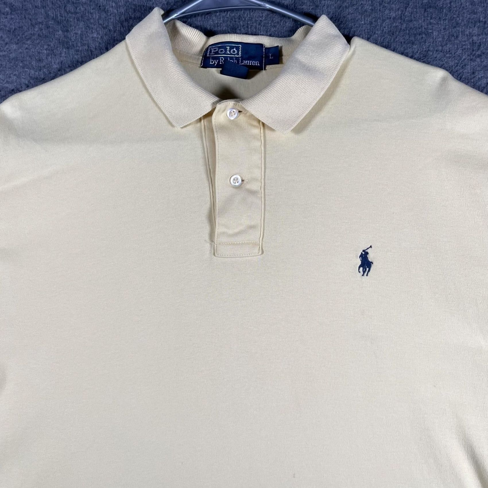 Polo Ralph Lauren Polo Shirt Mens Large Yellow Cotton Short Sleeve Pony Logo KnIT Polo by Ralph Lauren Polo Shirt Mens L Yellow 100% Cotton Short Sleeve Size US L / EU 52-54 / 3 - 2 Thumbnail