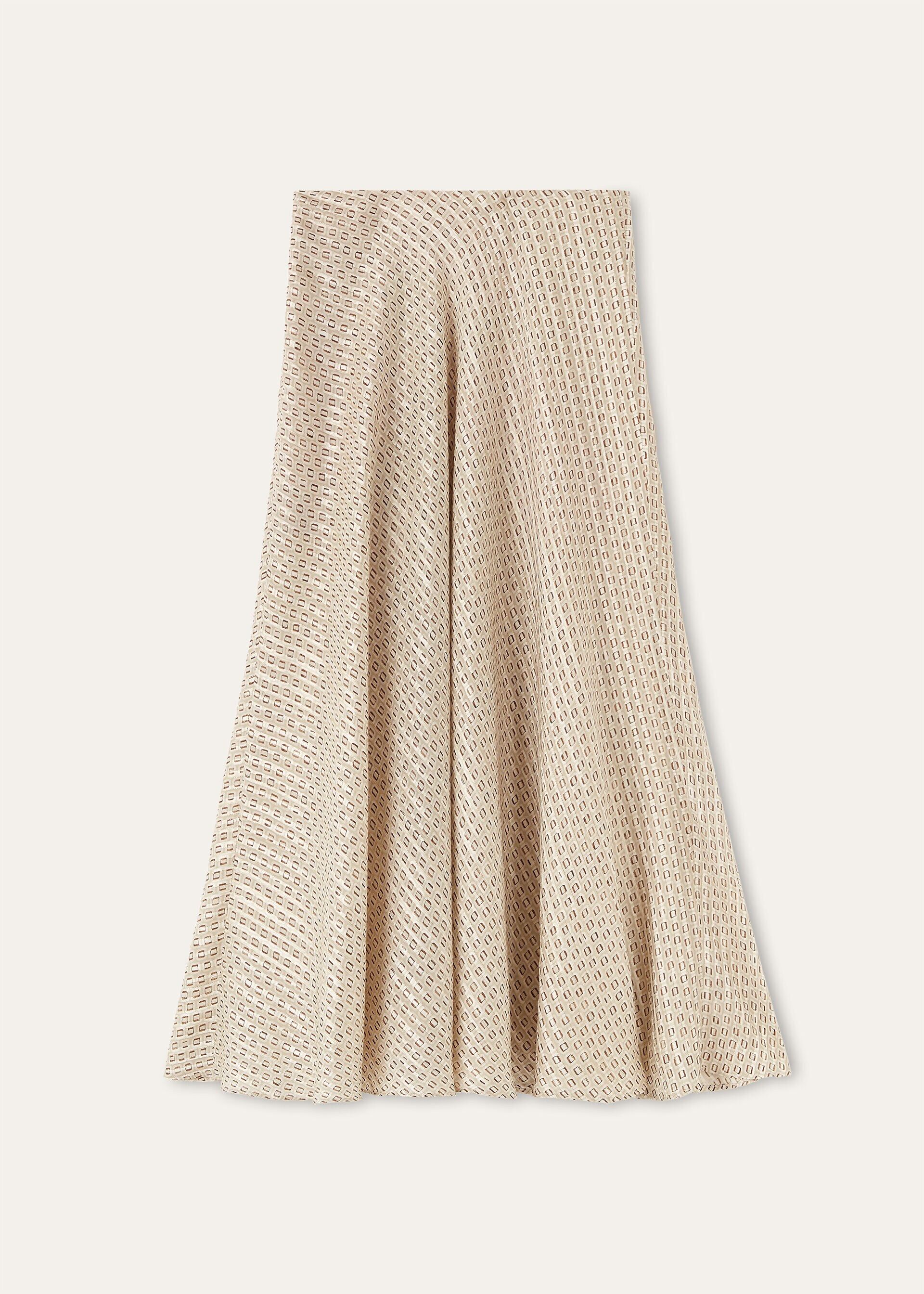 Loro Piana os11x0426 FAQ5894 Erika Skirt in Ivory/Brown Size 26" / US 2 / IT 38 - 6 Thumbnail