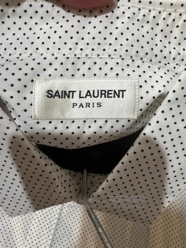 Saint Laurent Paris Saint Laurent Paris Original White Polka Dot Men's Shirt Size US XS / EU 42 / 0 - 4 Thumbnail