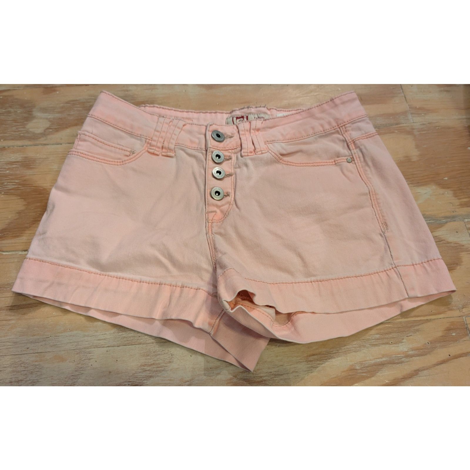 L.E.I. L.E.I Jrs 11 Regular Tatum Button Fly High Rise Pink Shorts Size 32" / US 10 / IT 46 - 1 Thumbnail