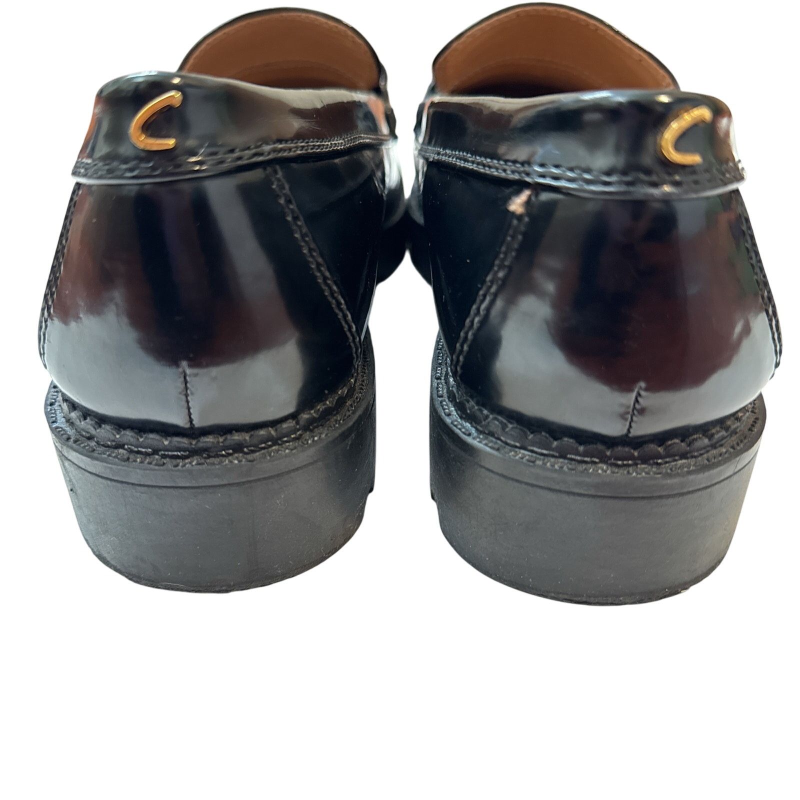Sam Edelman Circus NY by Sam Edelman Deana Lug Sole Loafers Black Patent Size US 10 / IT 40 - 7 Thumbnail