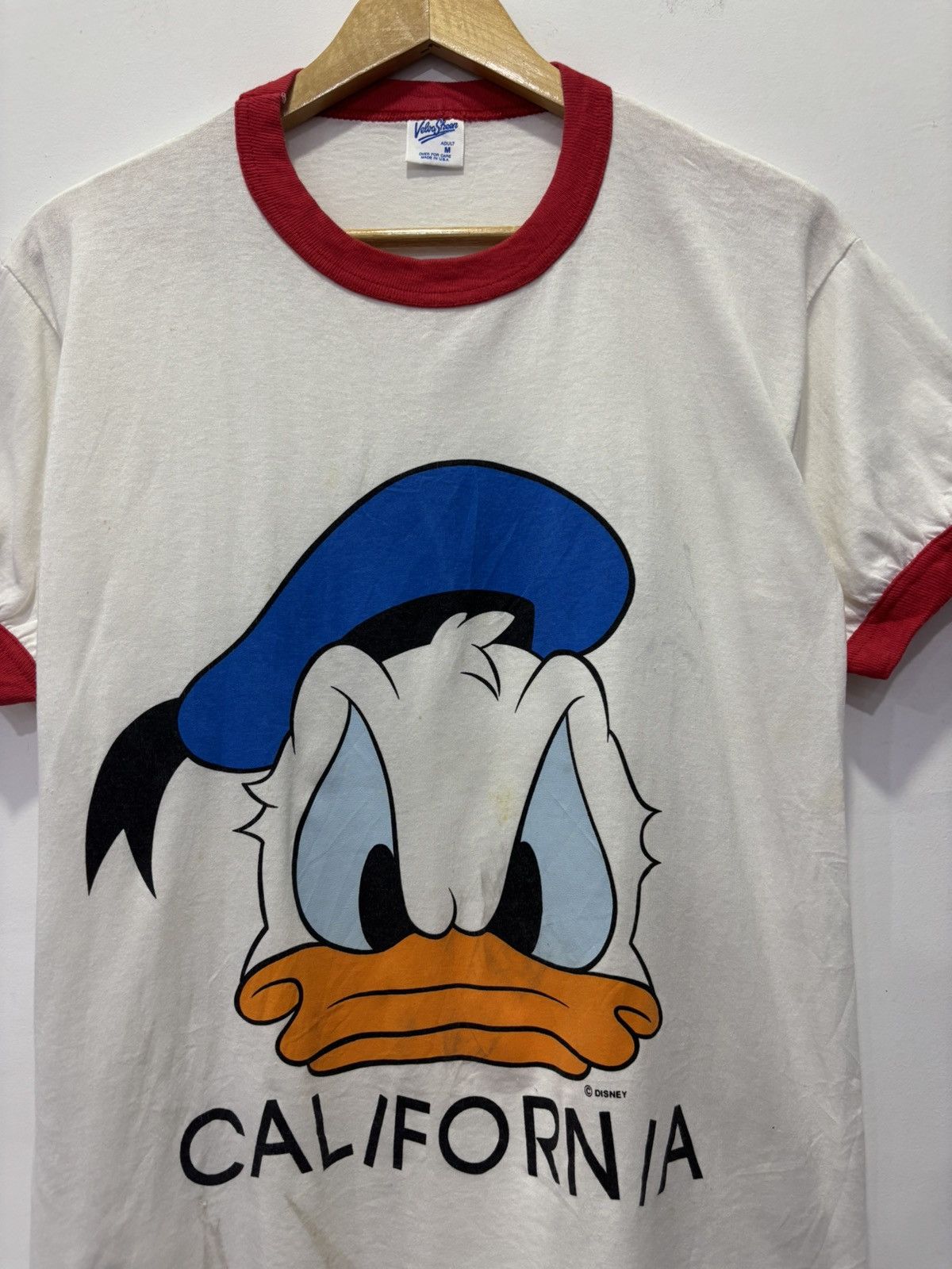 Disney × Vintage Vintage Donald Duck California Ringer Tshirt Size US M / EU 48-50 / 2 - 2 Thumbnail