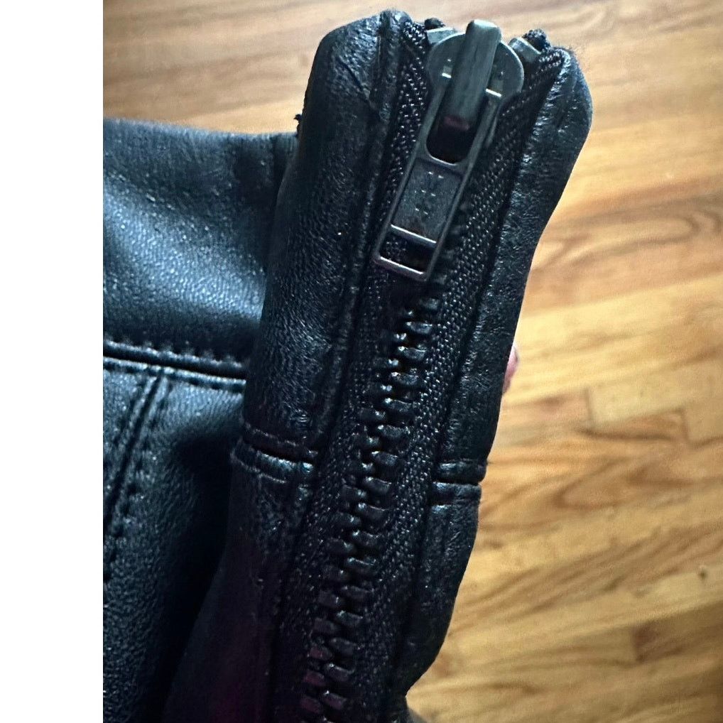 Topshop Topshop Black Faux Leather Leggings Side Zip, Stretch Waist Size 27" / US 4 / IT 40 - 7 Thumbnail