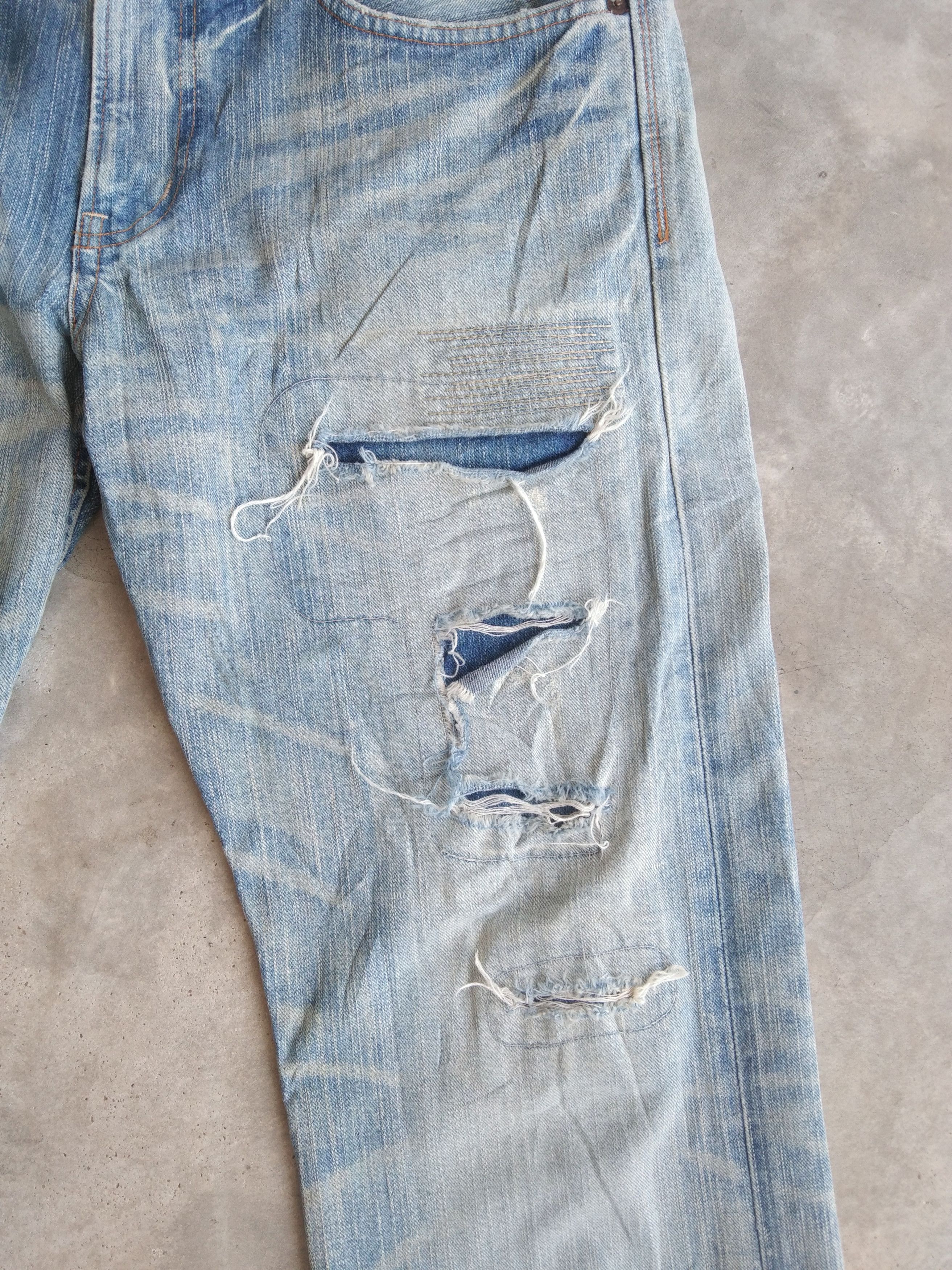 Edwin Vintage Japanese Brand Edwin Distressed Jeans 34x32 Size US 34 / EU 50 - 6 Thumbnail