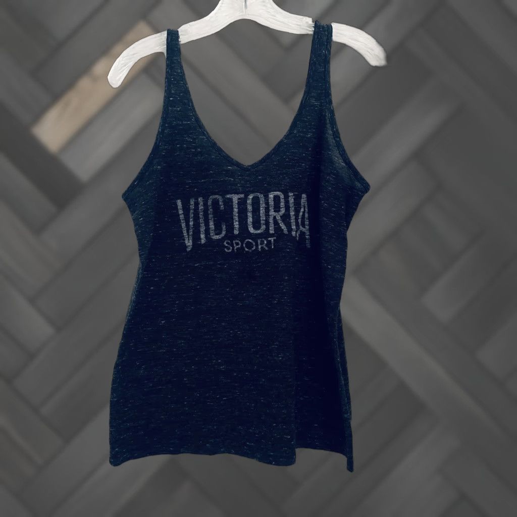 Victoria's Secret VICTORIA’S SECRET Sport Heather Dark Gray Tank Women’s Medium Workout Shirt Size ONE SIZE - 1 Thumbnail