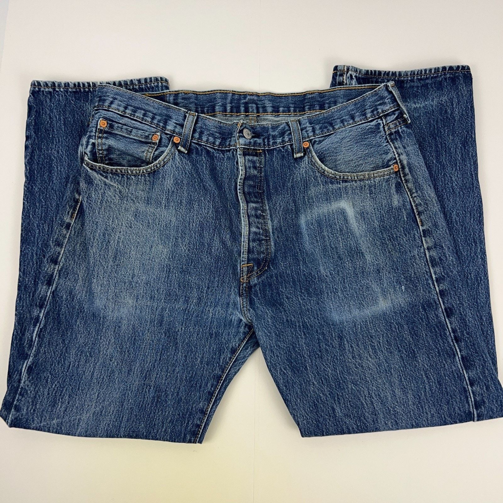 Levi's Levis 501 Button Fly Jeans Straight Fit 5 Pockets Blue 38x29 Size US 38 / EU 54 - 1 Thumbnail