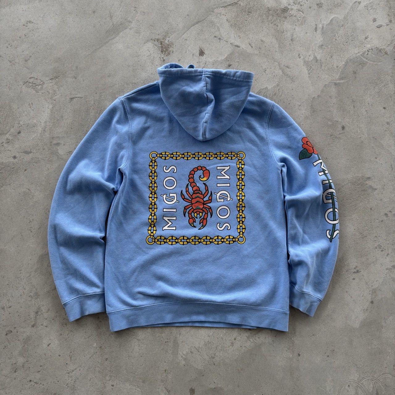 Migos Migos Rap Tour Merchandise Blue Hoodie Scorpion Rose Graphic Size US S / EU 44-46 / 1 - 1 Thumbnail