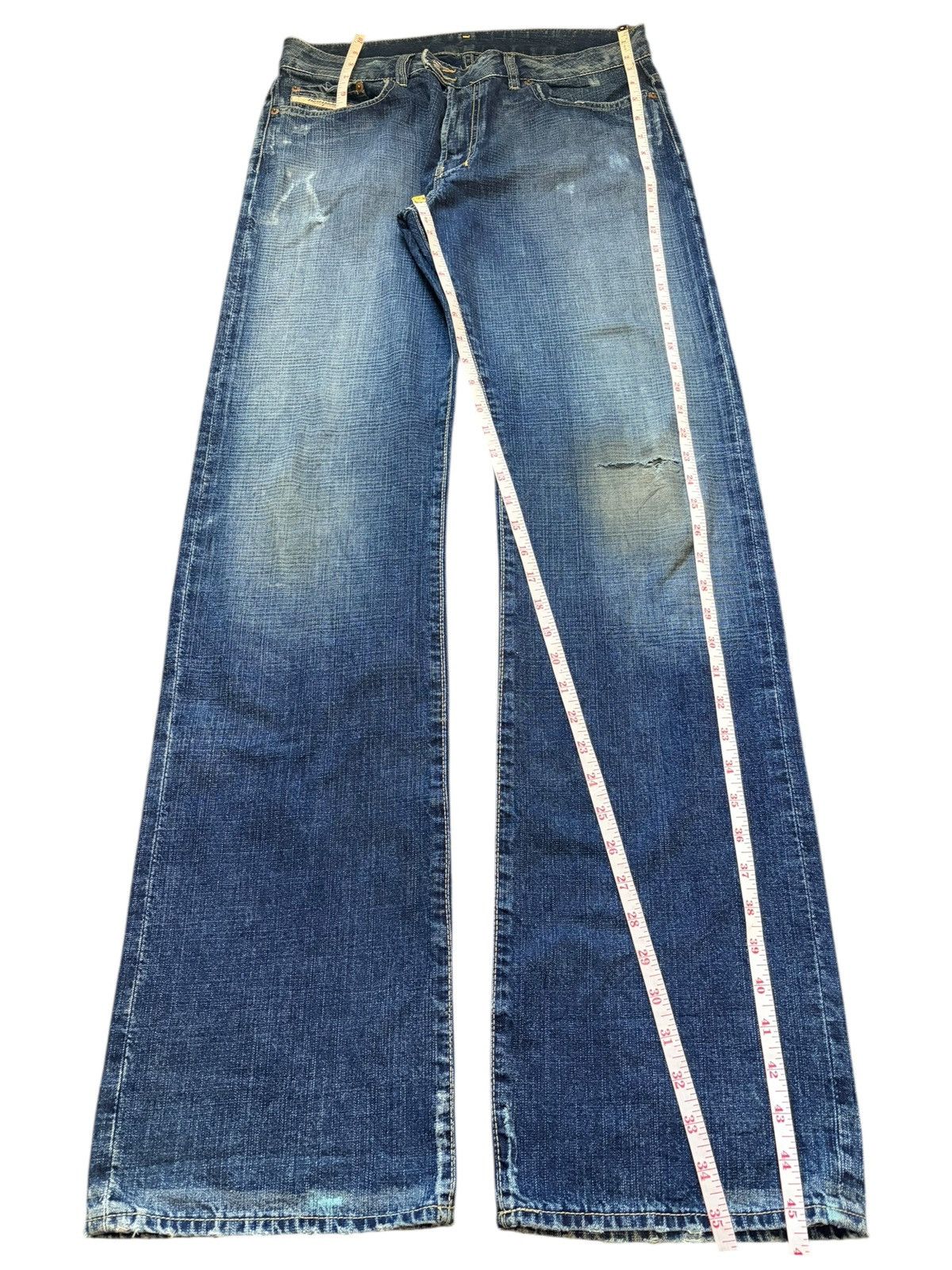 Diesel Vintage Italy Diesel Blue Wash Distressed Baggy Jeans Size US 31 - 7 Thumbnail