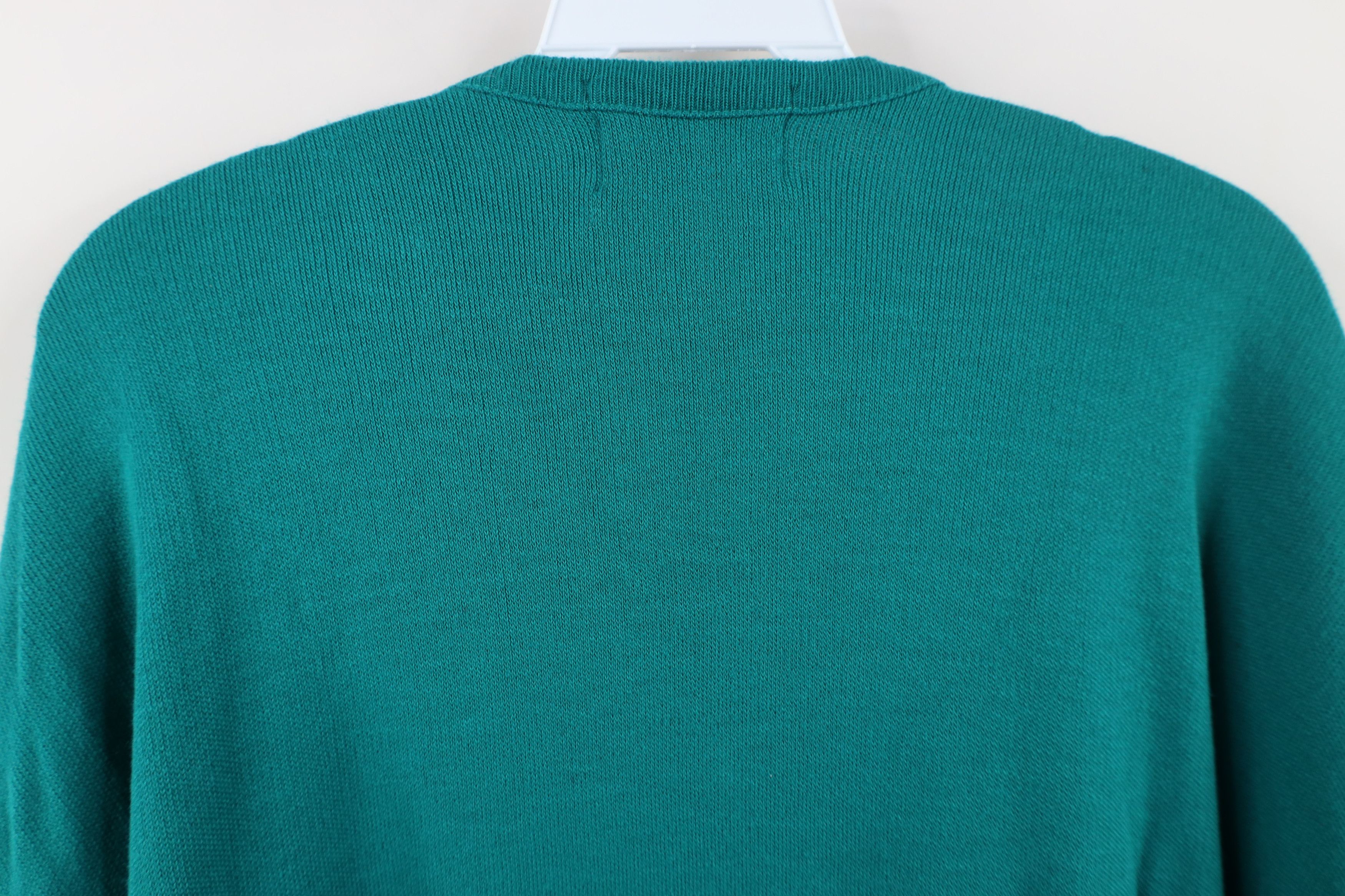 Vintage Vintage 90s Streetwear Knit V-Neck Sweater Teal USA Acrylic Size US XL / EU 56 / 4 - 10 Thumbnail