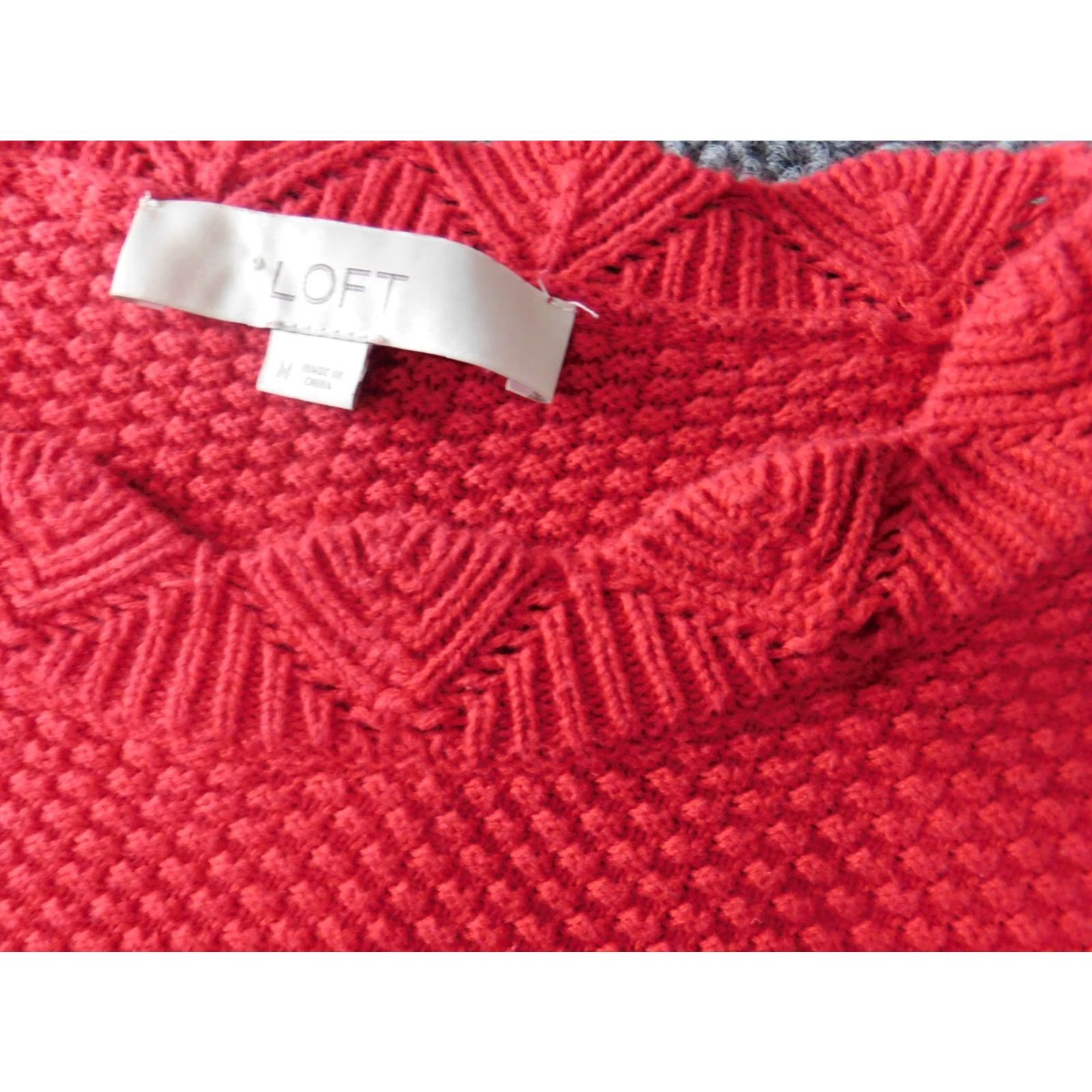 Loft LOFT Sweater Shirt Womens Regular Medium Red Knit Crew Neck Pullover Casual Knit Pattern Long Sleeve Vintage No Size M / US 6-8 / IT 42-44 - 7 Thumbnail