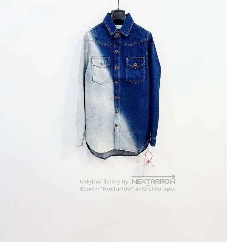 Off-White Off-White Men's Denim Shirt with Unique Wash . Size US XXS / EU 40 - 1 Thumbnail