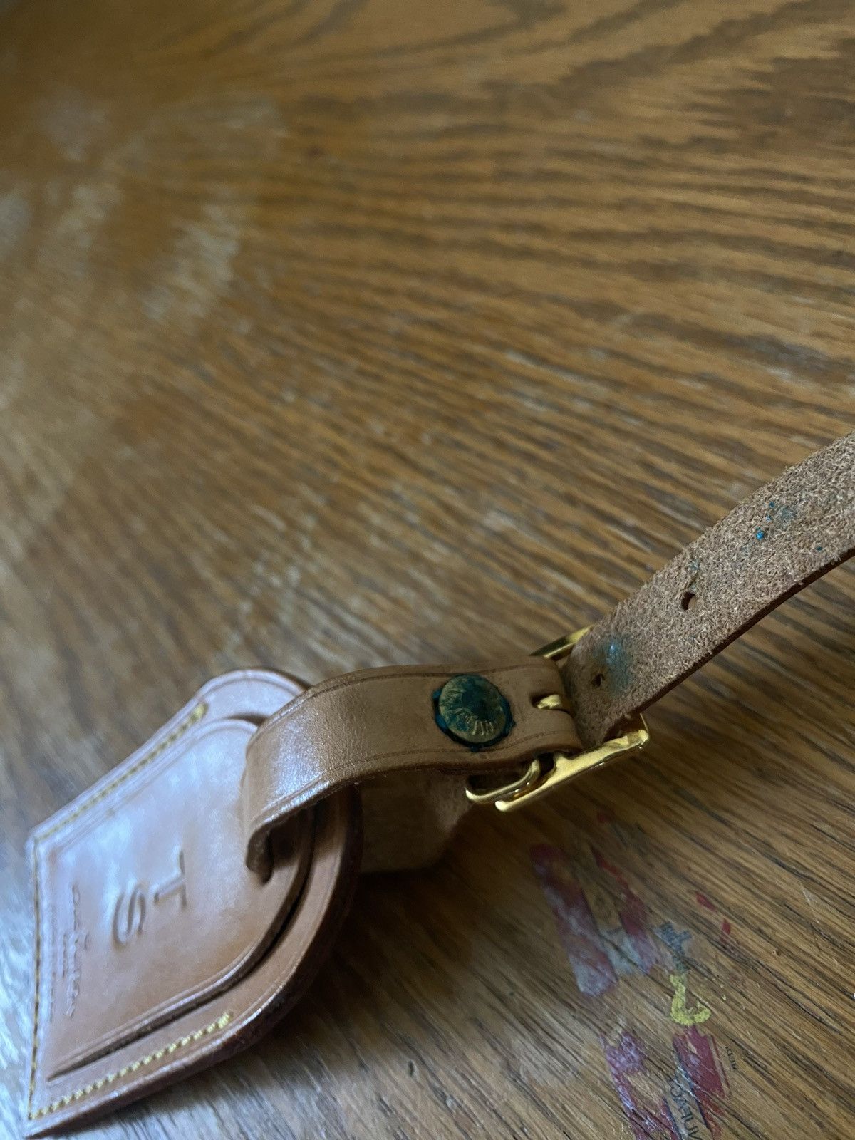 Louis Vuitton Louis Vuitton vachetta leather luggage ID tag name tag Size ONE SIZE - 3 Thumbnail