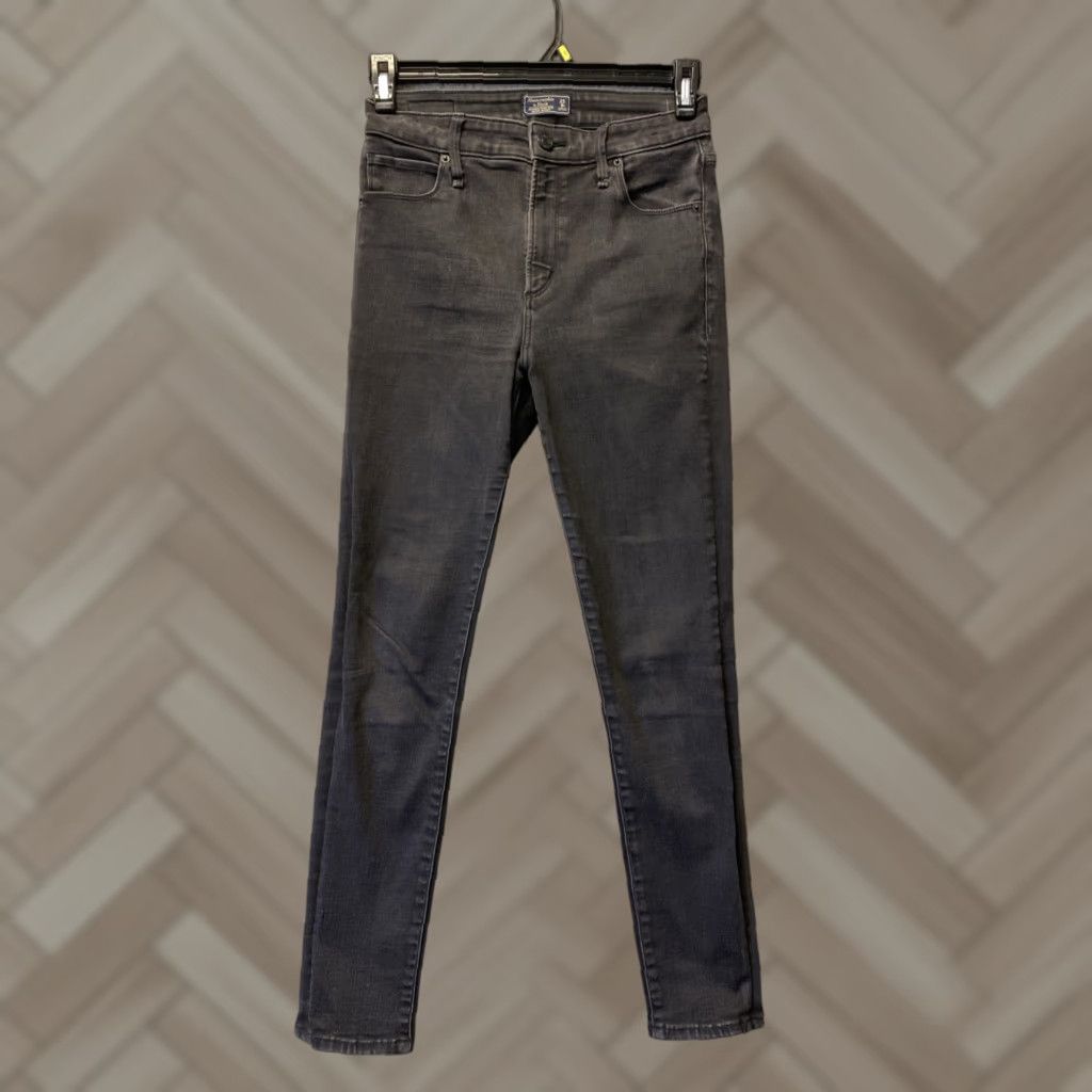 Abercrombie & Fitch VINTAGE Abercrombie & Fitch Denim Jeans Women's 8 Slim Skinny 30x29 Faded Black 90s Grunge Hipster Retro Mens? Size 30" / US 8 / IT 44 - 1 Thumbnail
