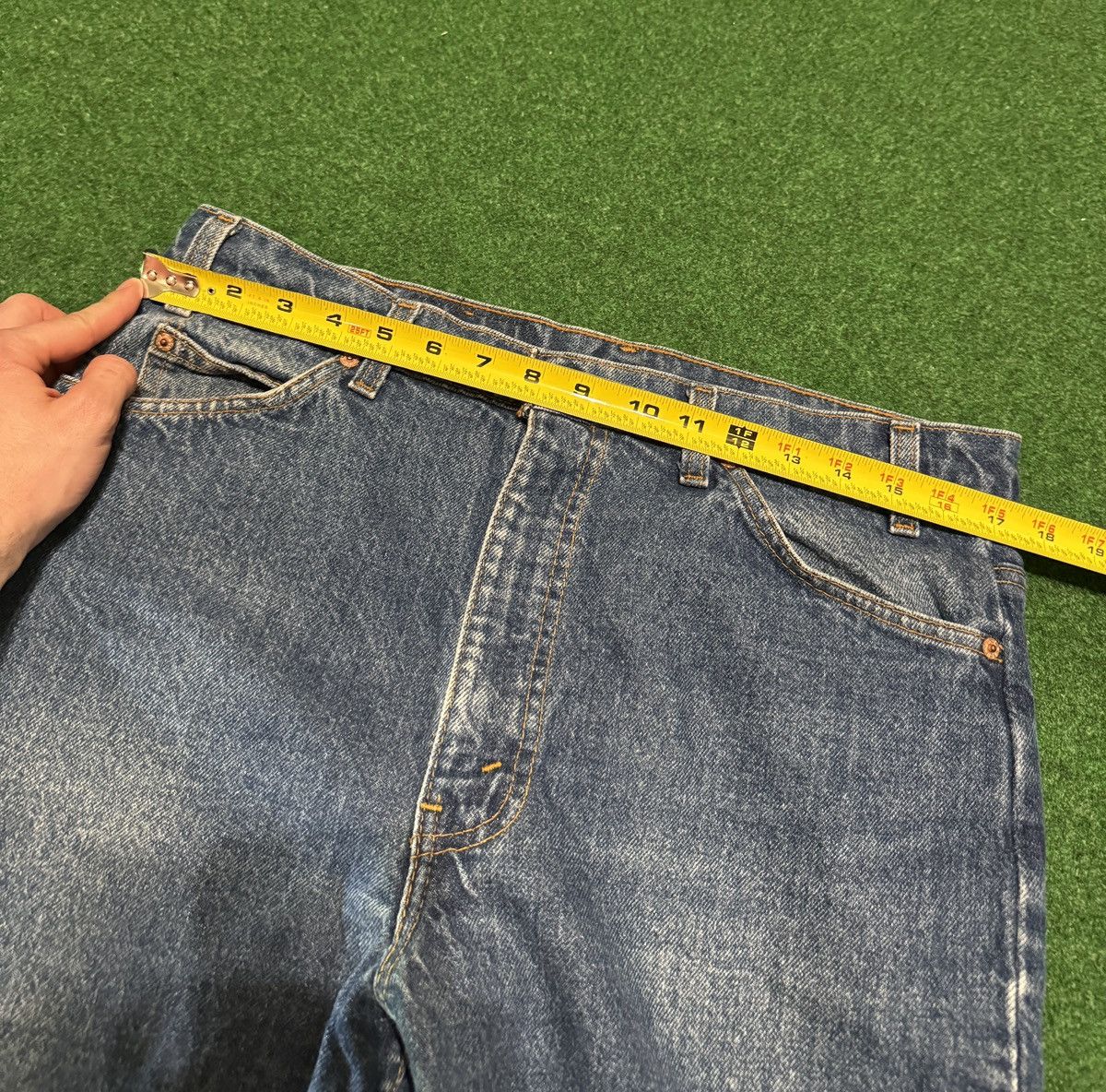 Levi's Vintage Clothing Levis 517 Orange Tab Vintage 90s 34x29 Med/Dark Wash Jeans Size US 34 / EU 50 - 7 Thumbnail