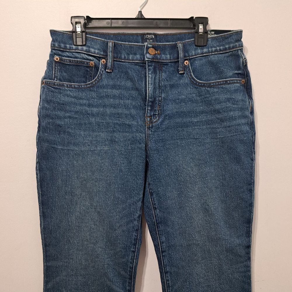J.Crew J.Crew Slim Boyfriend Jeans All Day Stretch Straight Leg Size 29 Petite Blue NWT Size 29" - 9 Thumbnail