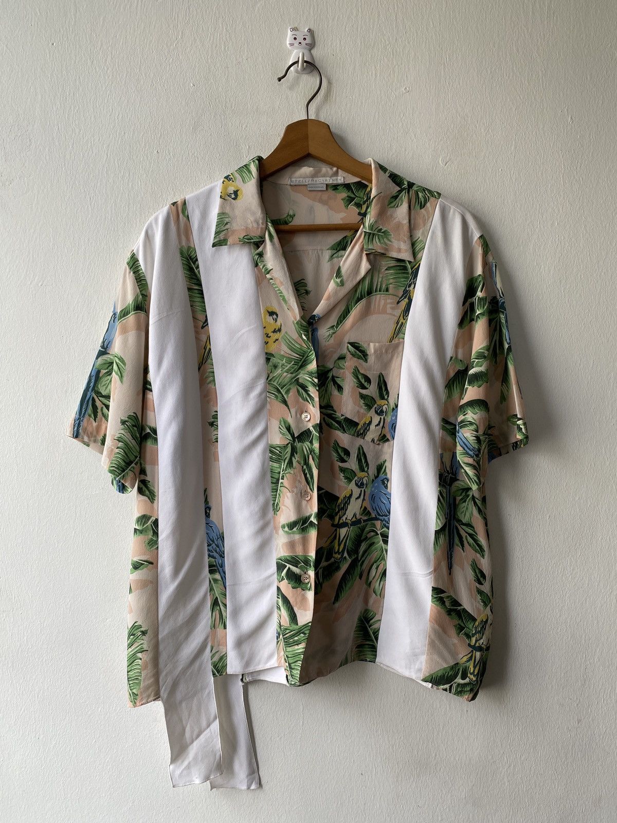 Stella McCartney Stella McCartney Stripe And Tropical Print Silk Shirt Size L / US 10 / IT 46 - 4 Thumbnail