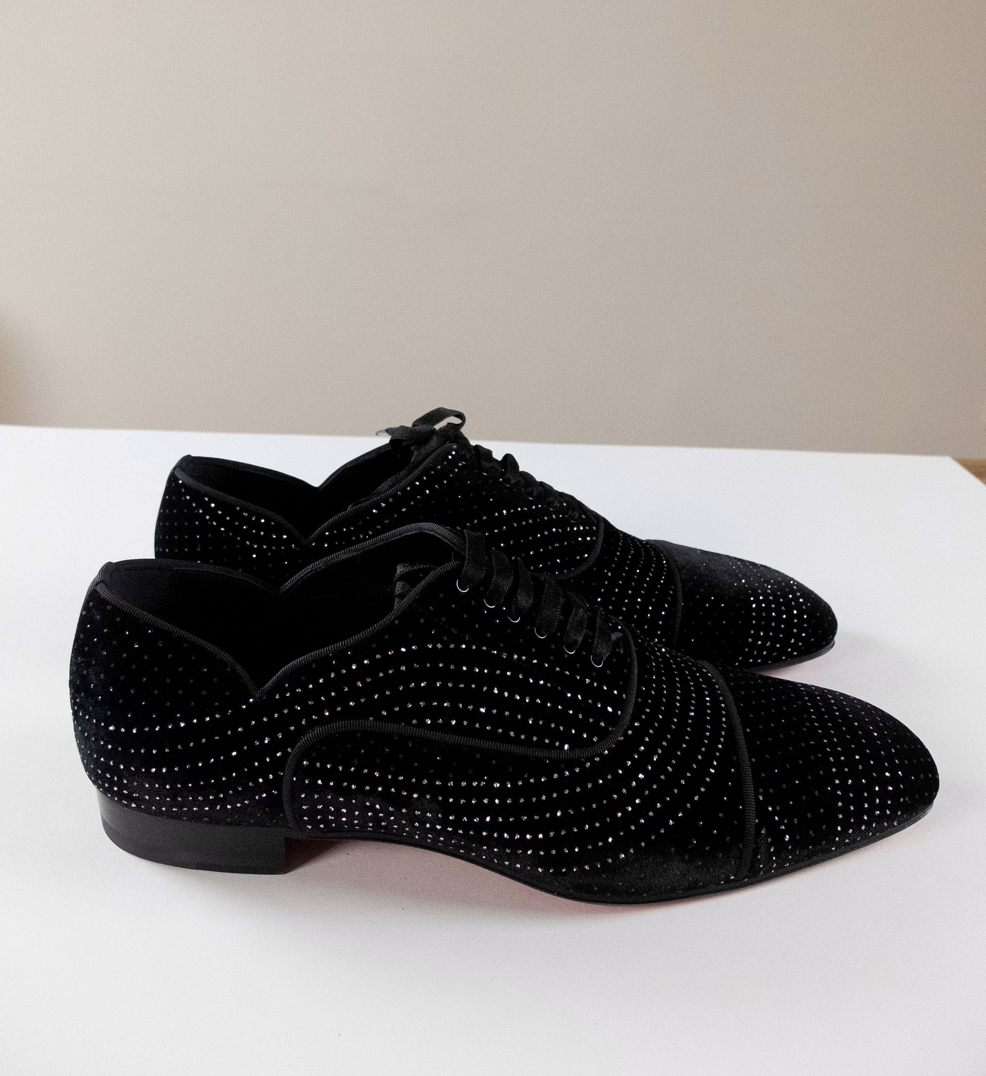 Christian Louboutin CHRISTIAN LOUBOUTIN Greggy Chick black studded velvet shoes Size US 11 / EU 44 - 5 Thumbnail