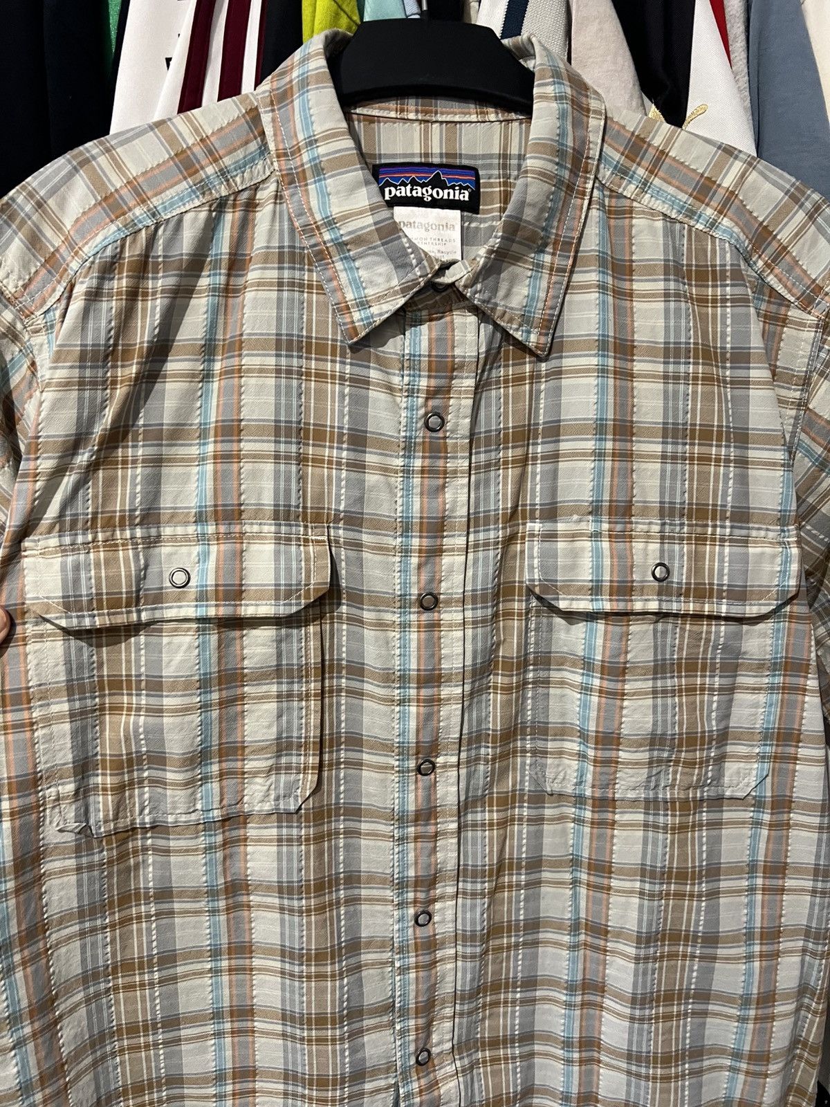 Patagonia VINTAGE PATAGONIA BEIGE BUTTON UP SHIRT BRUSHPOPPER STYLE Size US L / EU 52-54 / 3 - 3 Thumbnail