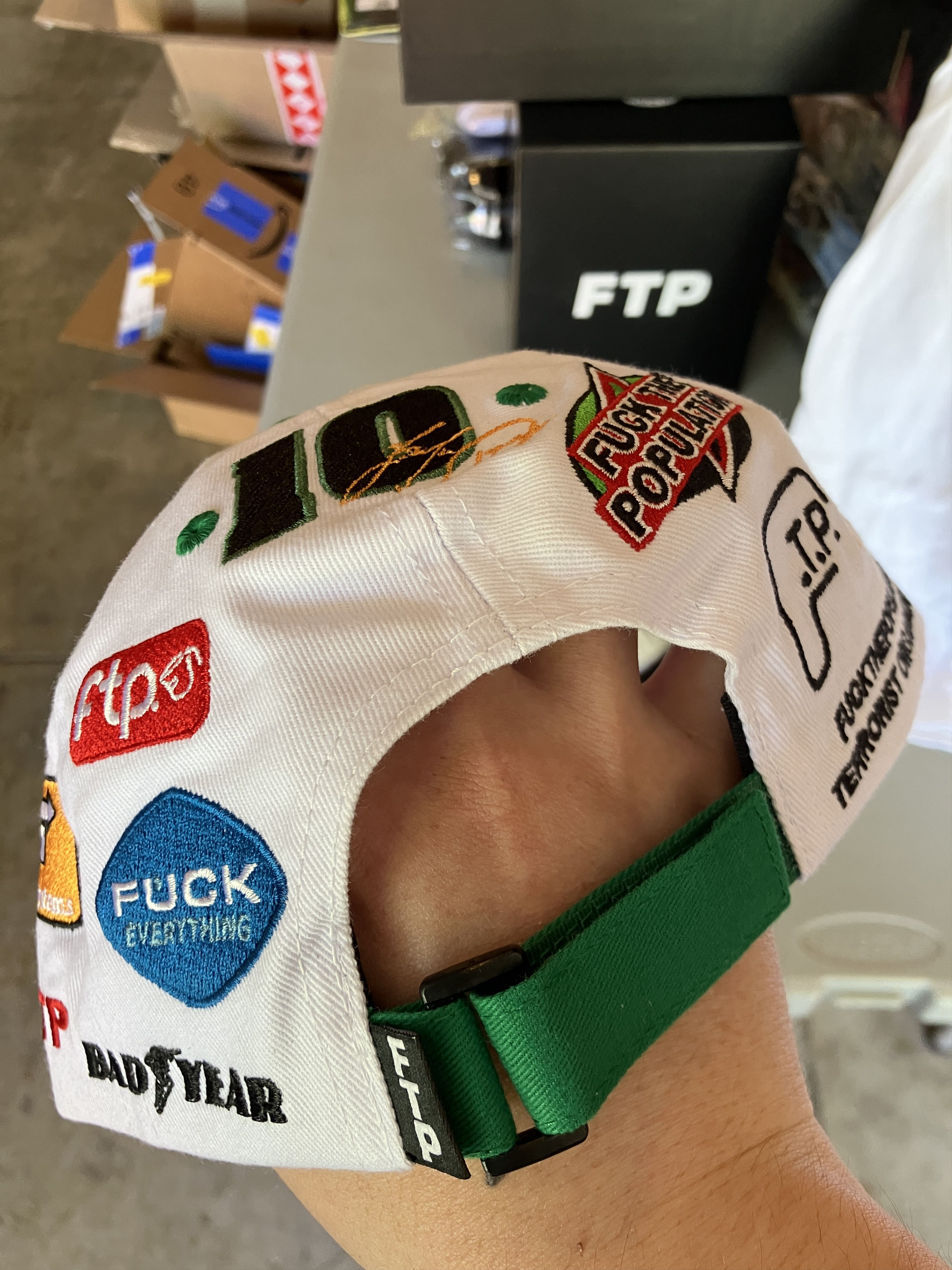 Fuck The Population FTP Raceway 6-Panel Hat - White Size ONE SIZE - 3 Thumbnail