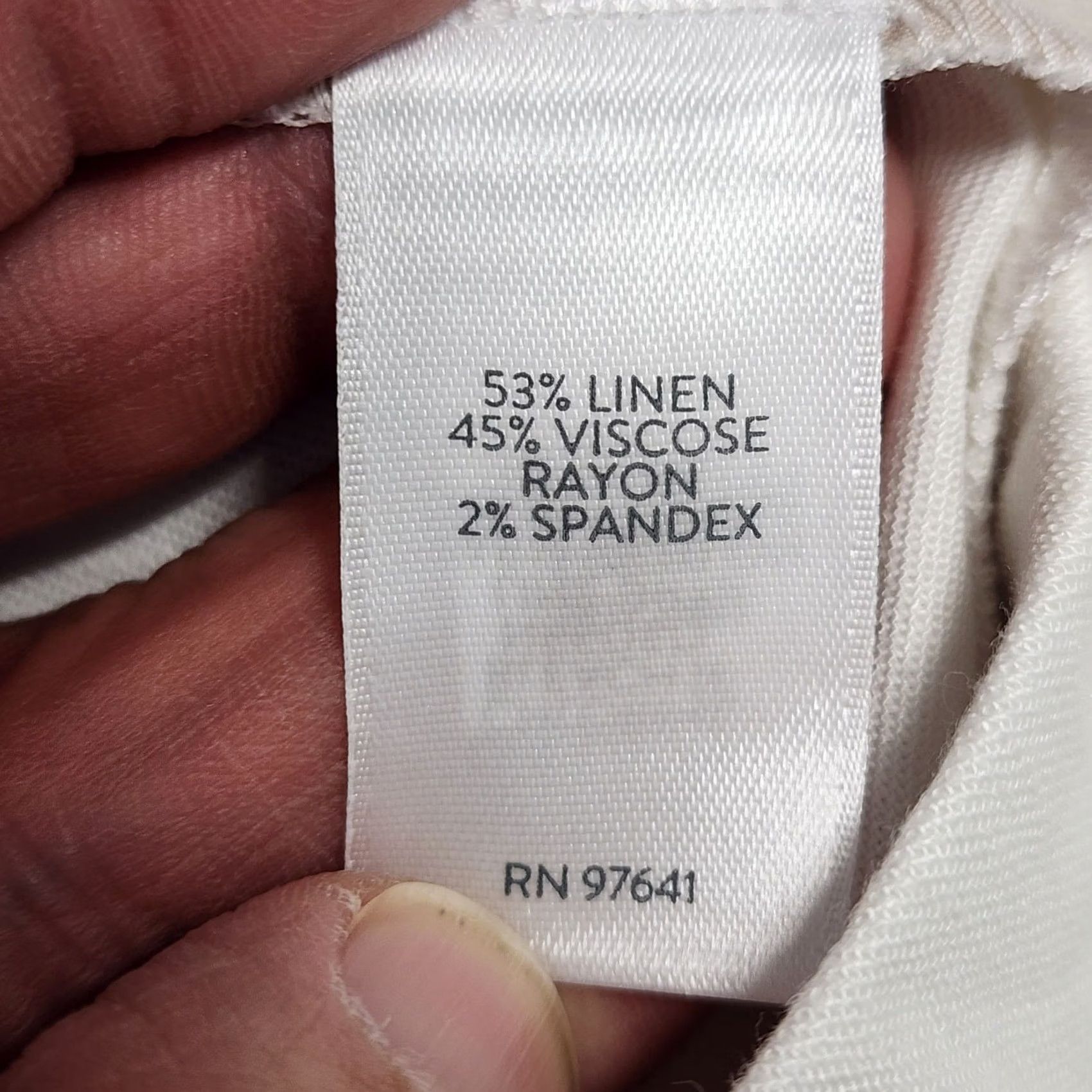J. Jill J Jill Pants Womens Large White Linen Blend Stretch Cropped Faux Pockets L Ladies White Linen Blend Cropped Pants Womens Size 36" / US 14 / IT 50 - 4 Thumbnail