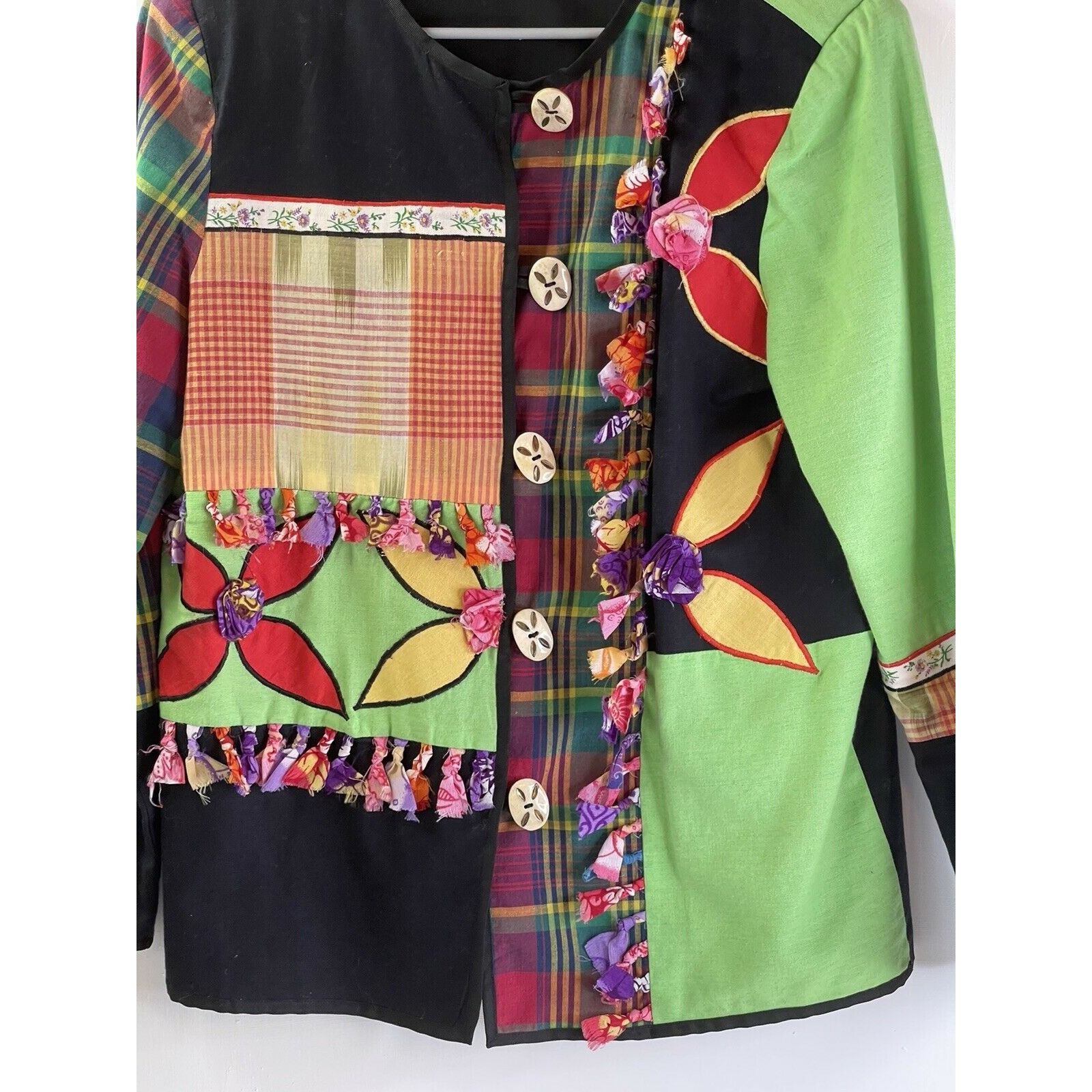 Other Vintage Allure Patchwork Jacket Crazy Quilt Applique Wearabl Size M / US 6-8 / IT 42-44 - 3 Thumbnail