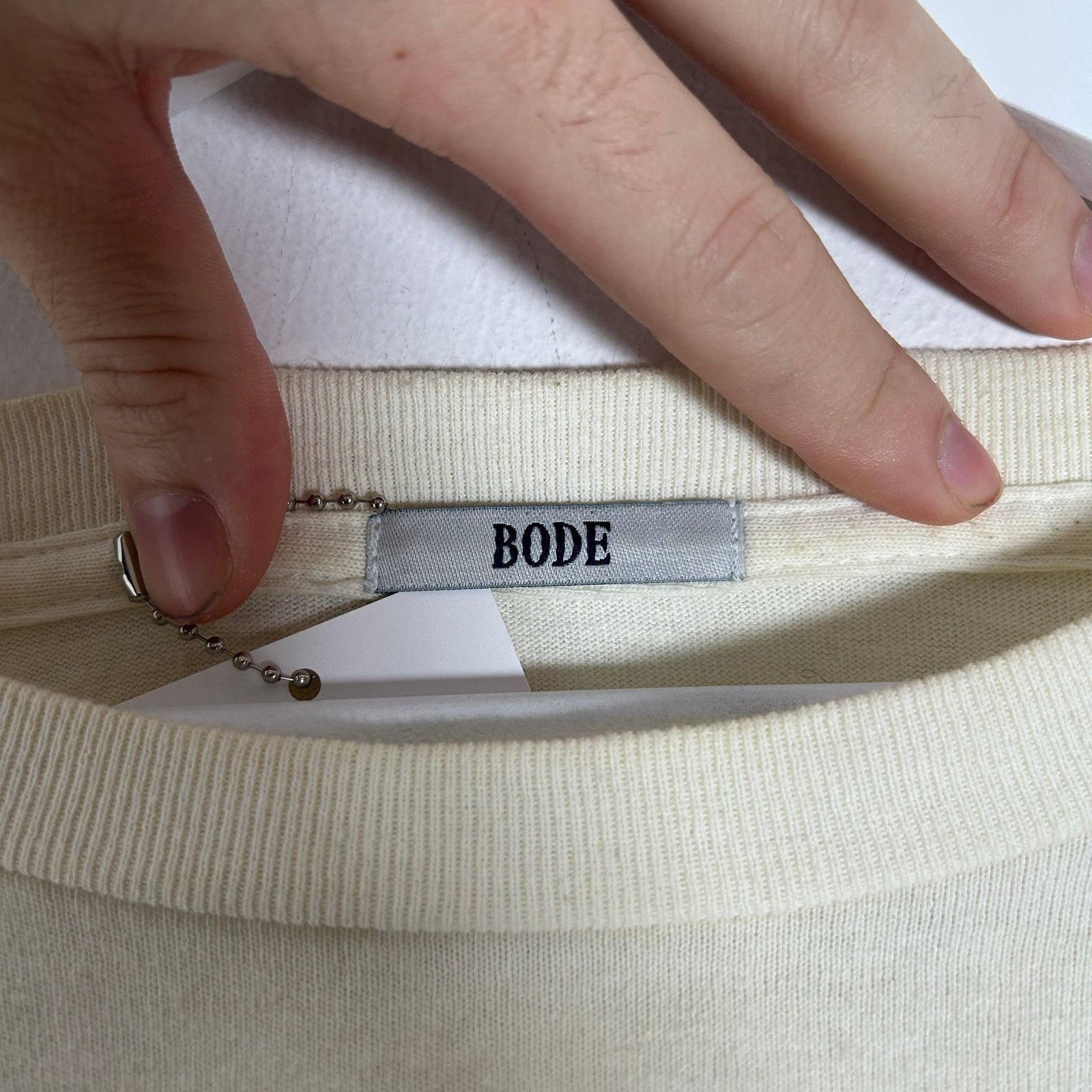 Bode Bode Sequin Applique White T-Shirt Size XL Size US XL / EU 56 / 4 - 5 Thumbnail