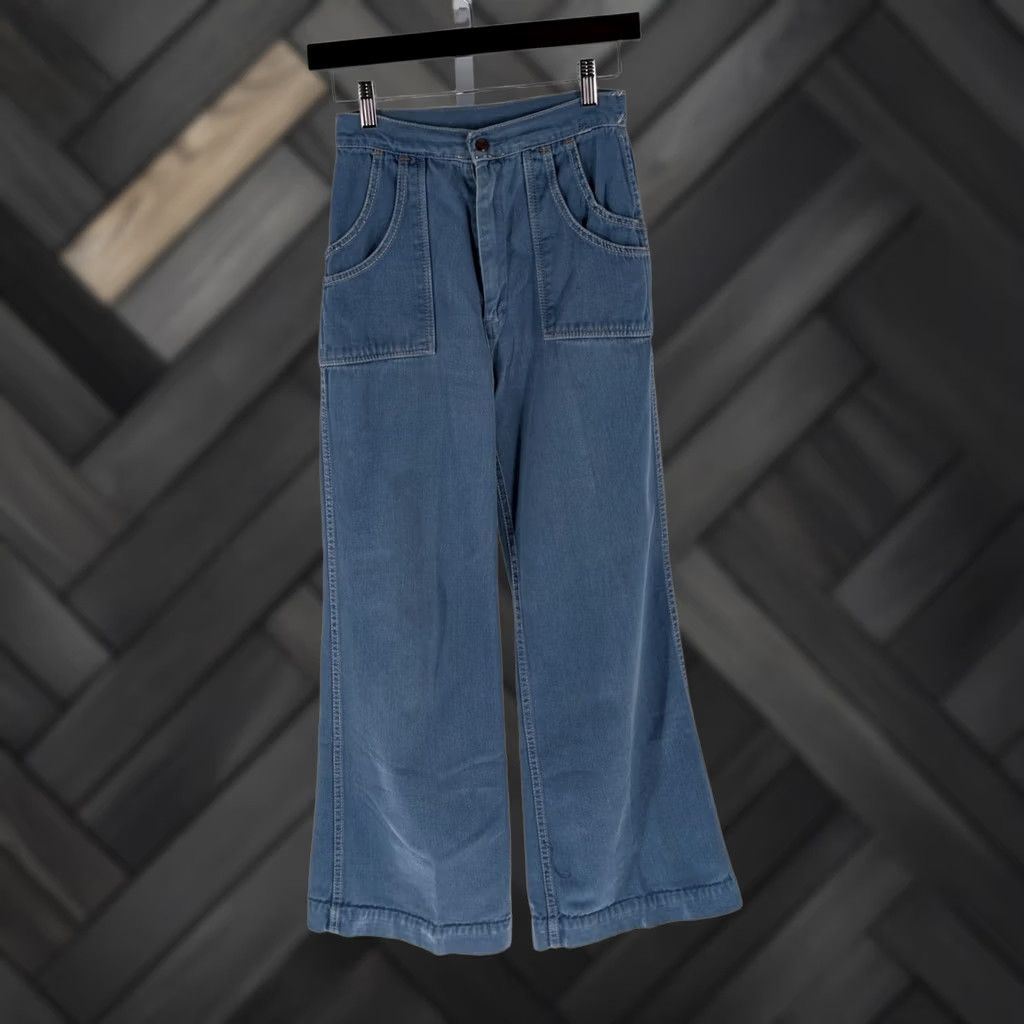 Vintage VINTAGE Sportswear International Jeans Main Selling Point Wide-Leg 70s High Rise Sailor Blue 25" Womens Jeans Size 25" / US 0 / IT 36 - 1 Thumbnail