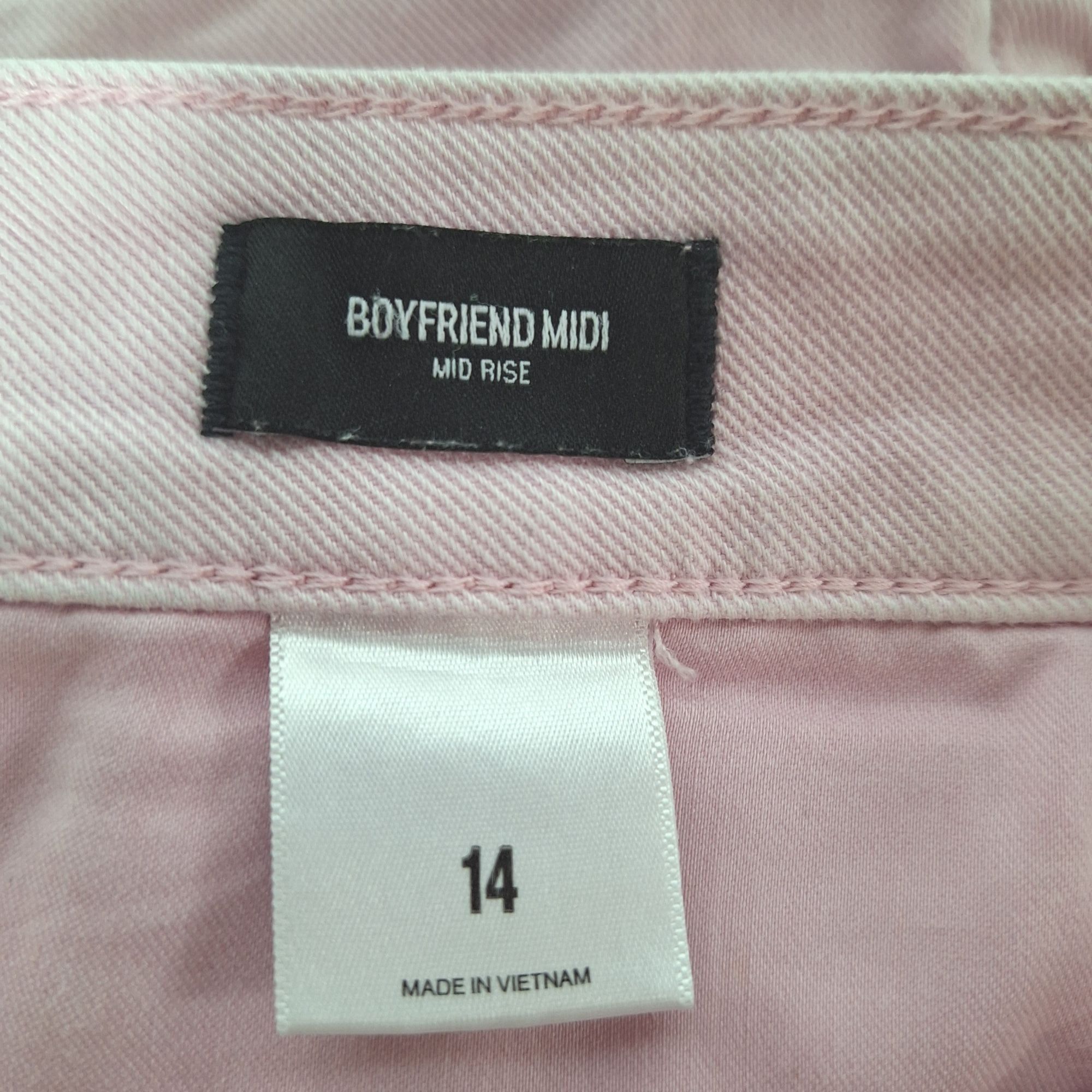 Express Express Boyfriend Midi Mid Rise Pink Denim Cutoff Jean Short Size 36" / US 14 / IT 50 - 5 Thumbnail