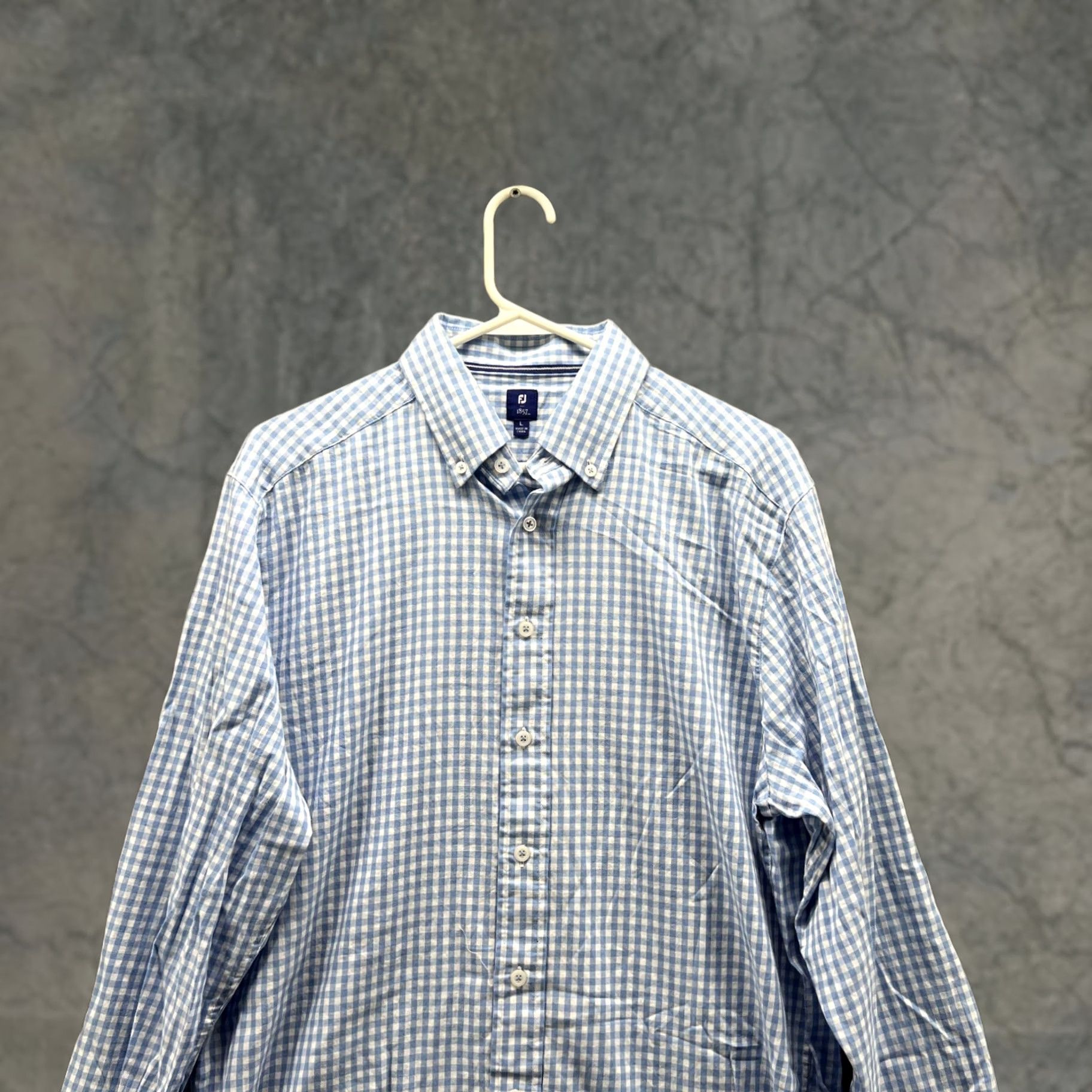 Footjoy FootJoy Shirt Men Large Blue White Check Button-Up 1857 Preppy Casual Golf Shirt Size US L / EU 52-54 / 3 - 1 Thumbnail