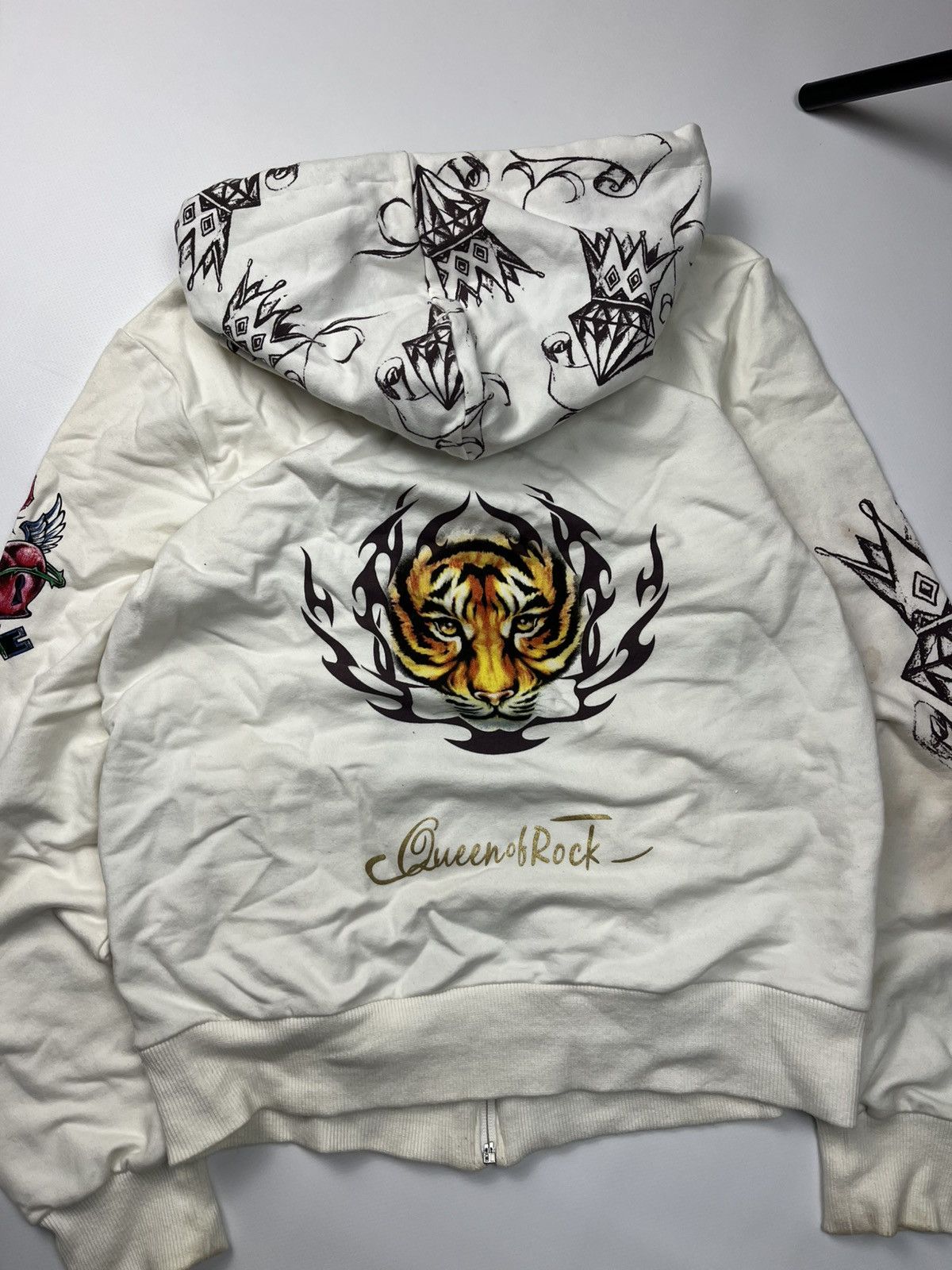 If Six Was Nine LGB IfSixWasNine Ed Hardy Style Leopard Fur Faux Zip Hoodie Size M / US 6-8 / IT 42-44 - 10 Thumbnail