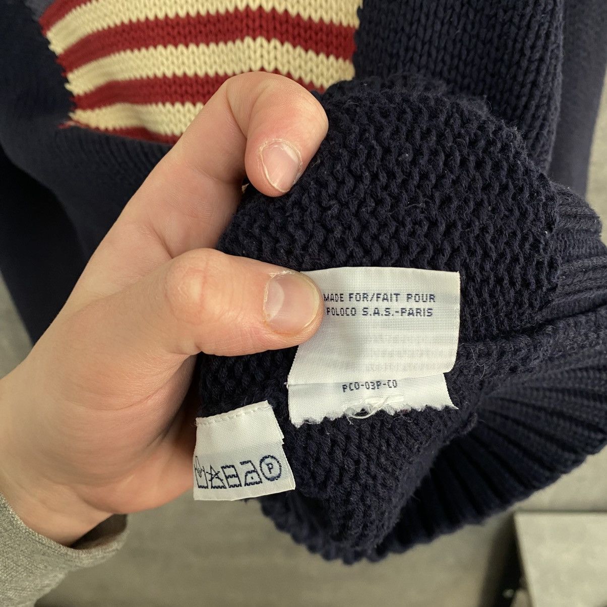 Polo Ralph Lauren Vintage Polo Ralph Lauren Turtleneck USA Flag Sweater Knited Size US S / EU 44-46 / 1 - 9 Thumbnail