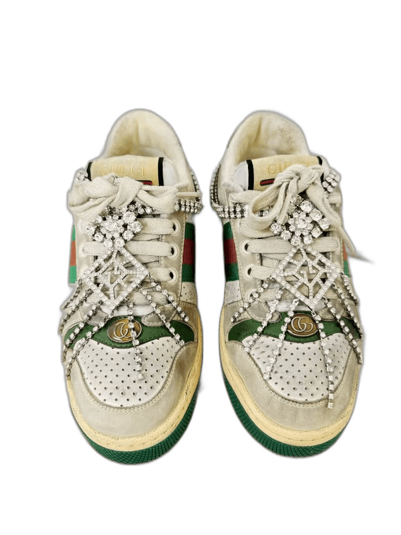 Gucci Crystal-Embellished Sneakers Size 35.5