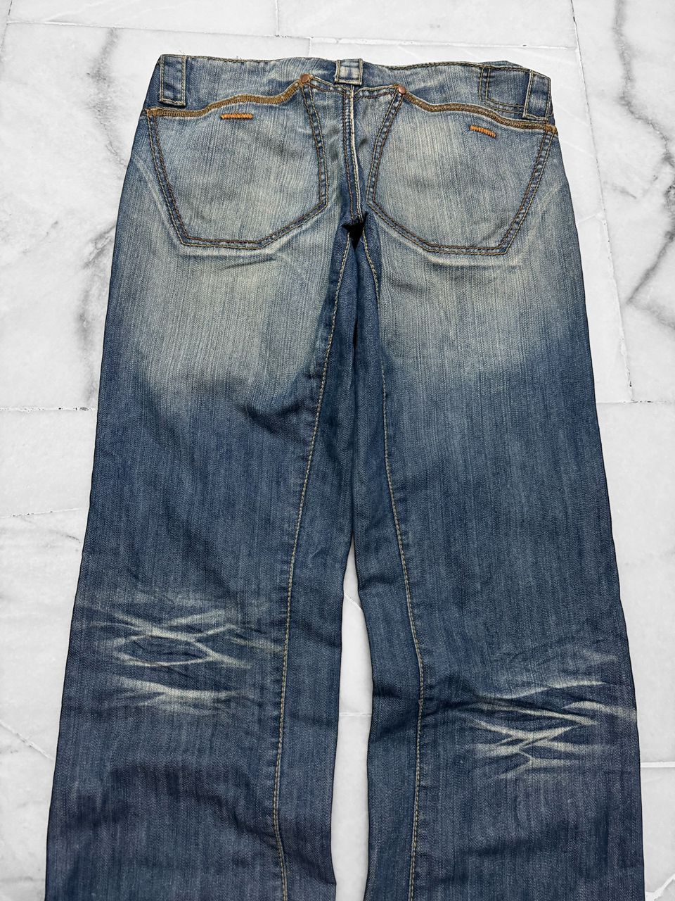 Tornado Mart Vintage 2000s Japanese Baggy Flare Whisker Jean . Size US 31 - 9 Thumbnail