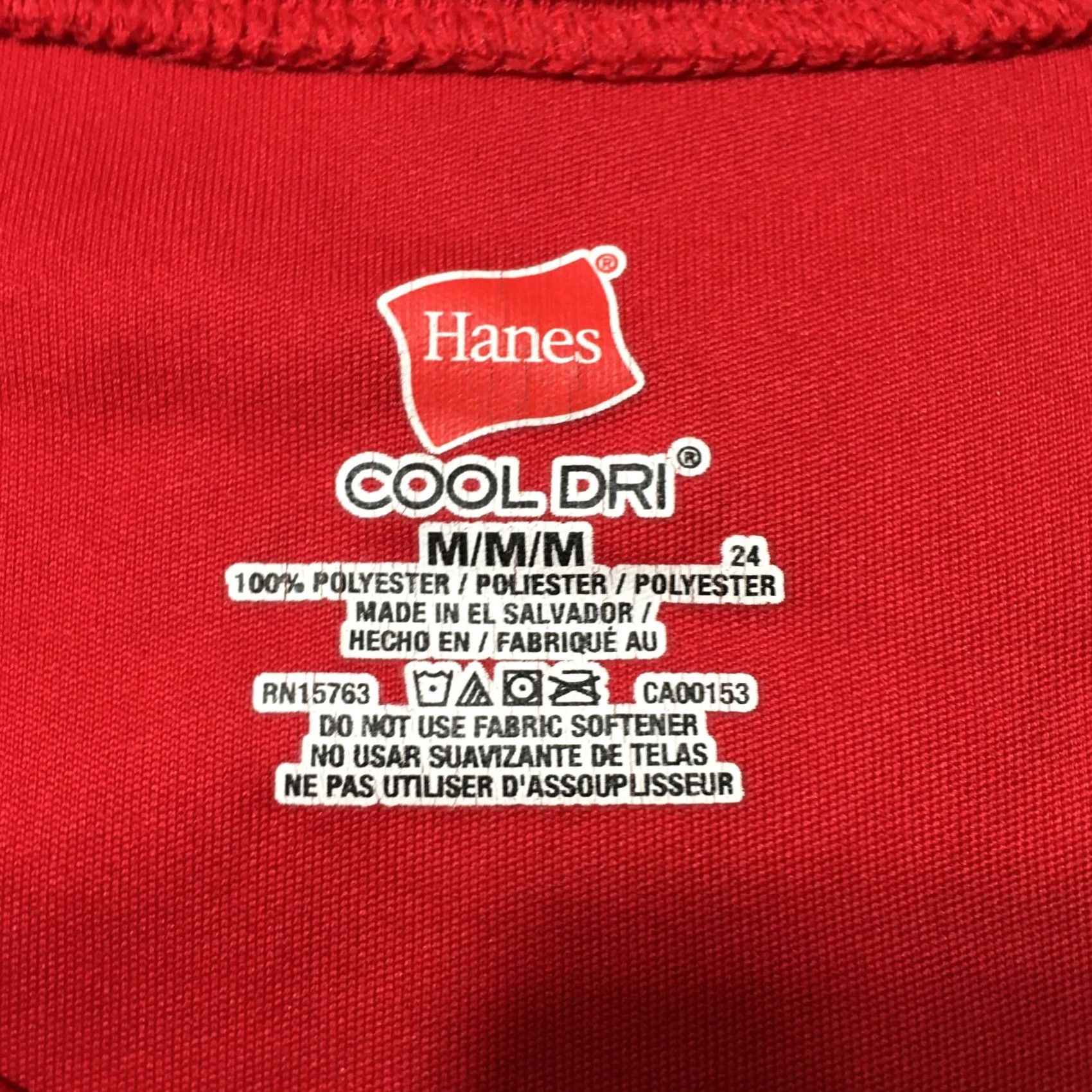 Hanes Hanes Tee Dri-Fit Activewear T-Shirt Medium Red Teens M Crew Neck Shirt Boys Girls Size US M / EU 48-50 / 2 - 3 Thumbnail