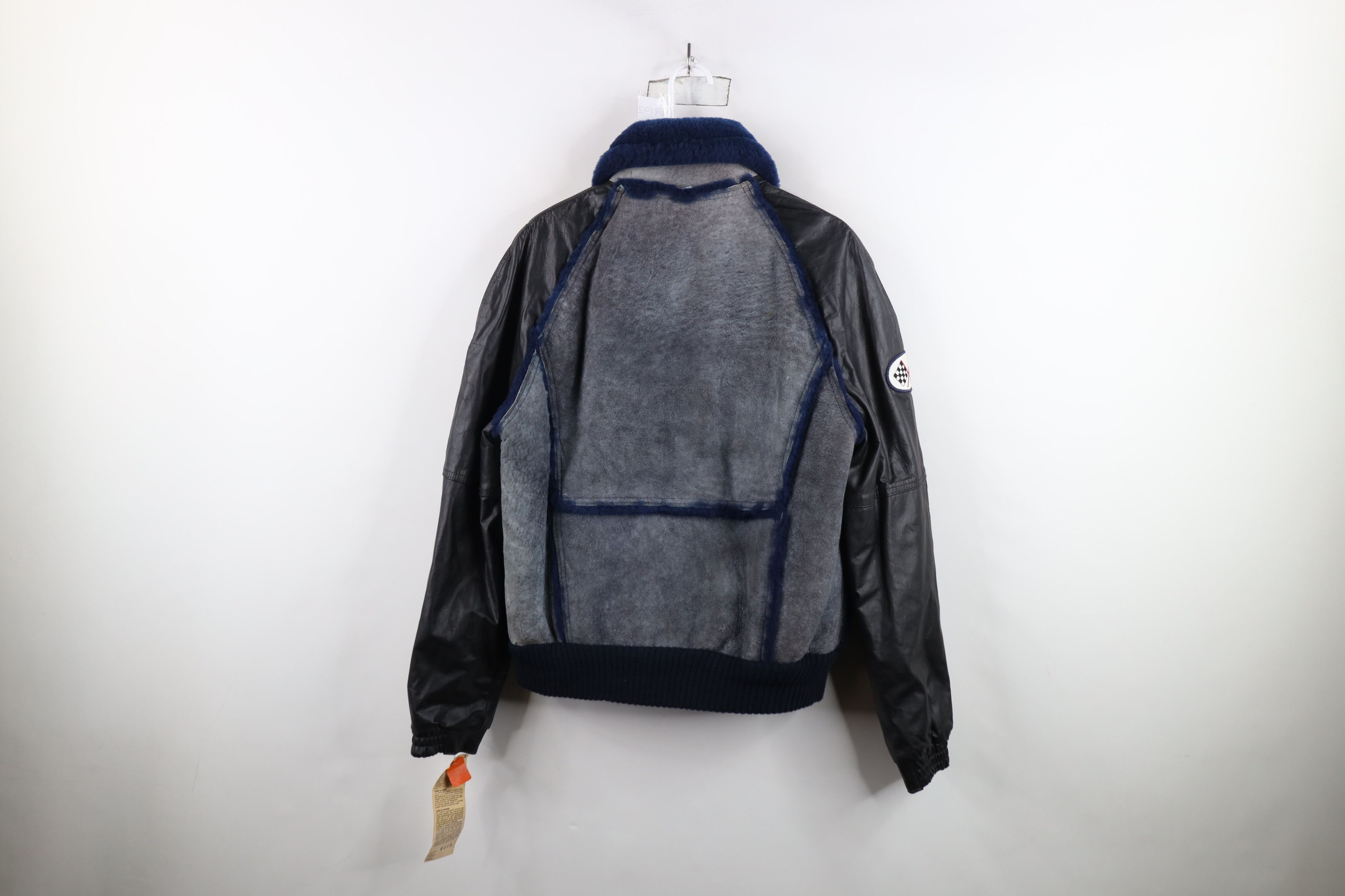 Vintage NOS Vintage 90s Streetwear Leather Racing Bomber Jacket USA Size US L / EU 52-54 / 3 - 15 Thumbnail