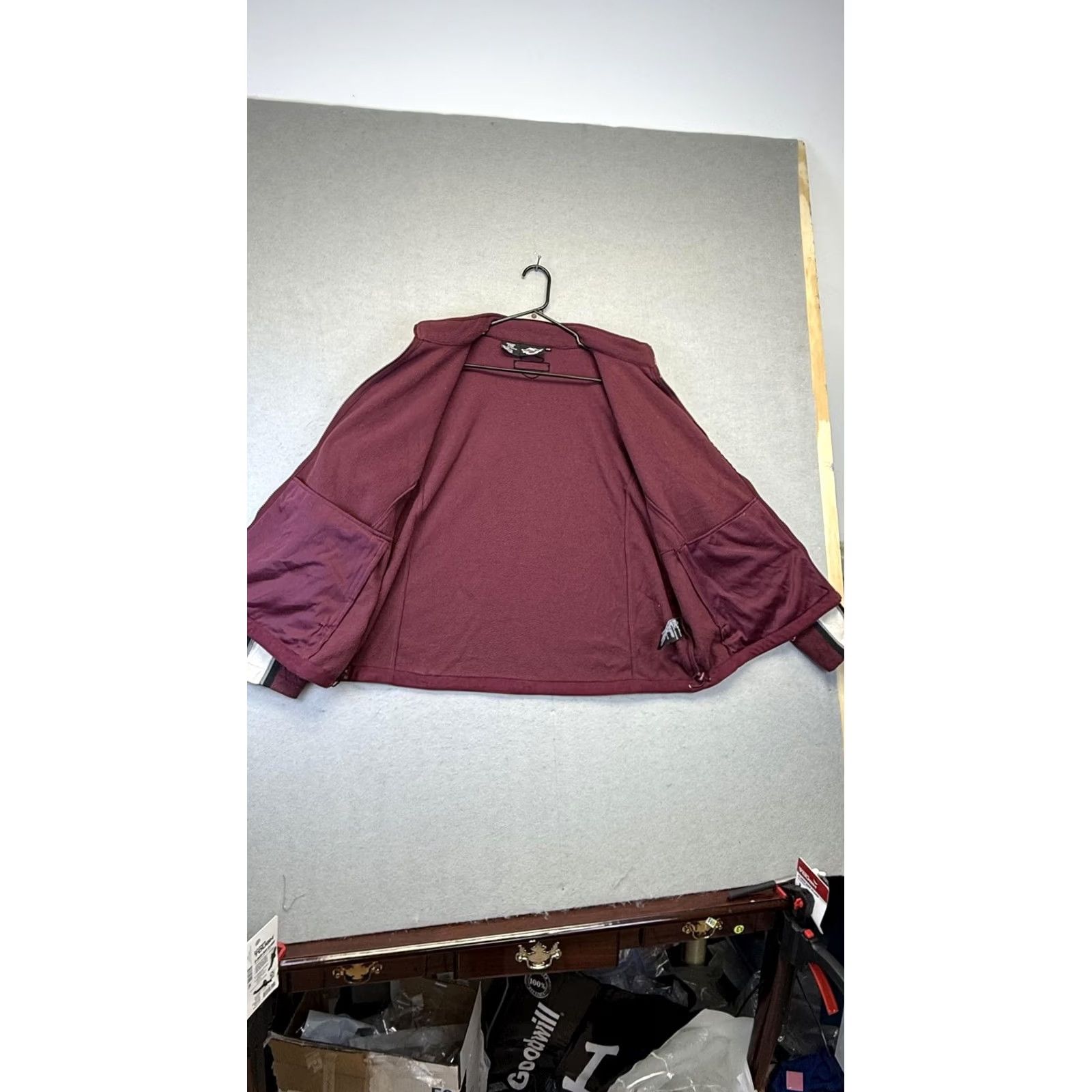 Harley Davidson VINTAGE Harley-Davidson Jacket Womens 2XL Burgundy Fleece Full Zip Spell Out Motorcycle Size XXL / US 16-18 / IT 52-54 - 5 Thumbnail