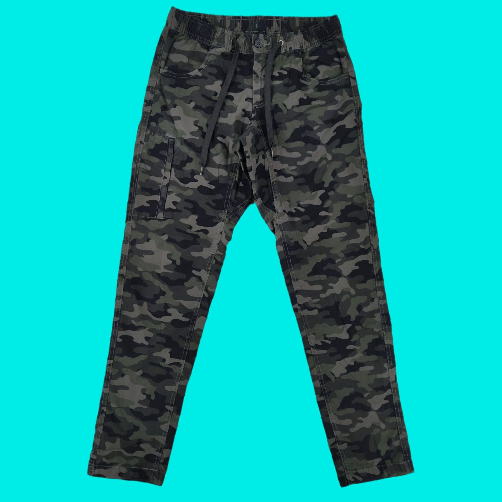 Vintage BYLT Men’s Jogger Pants Small Green Camo Athletic Stretch Casual Tapered Inseam 30 Ripstop Size US 29 - 1 Thumbnail