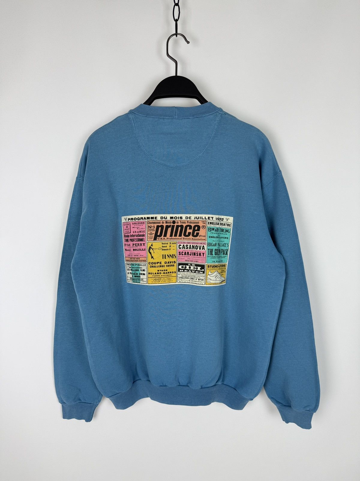 Prince 1980’s Vintage Prince Tennis Patch Baby Blue Boxy Sweatshirt Size US M / EU 48-50 / 2 - 8 Thumbnail
