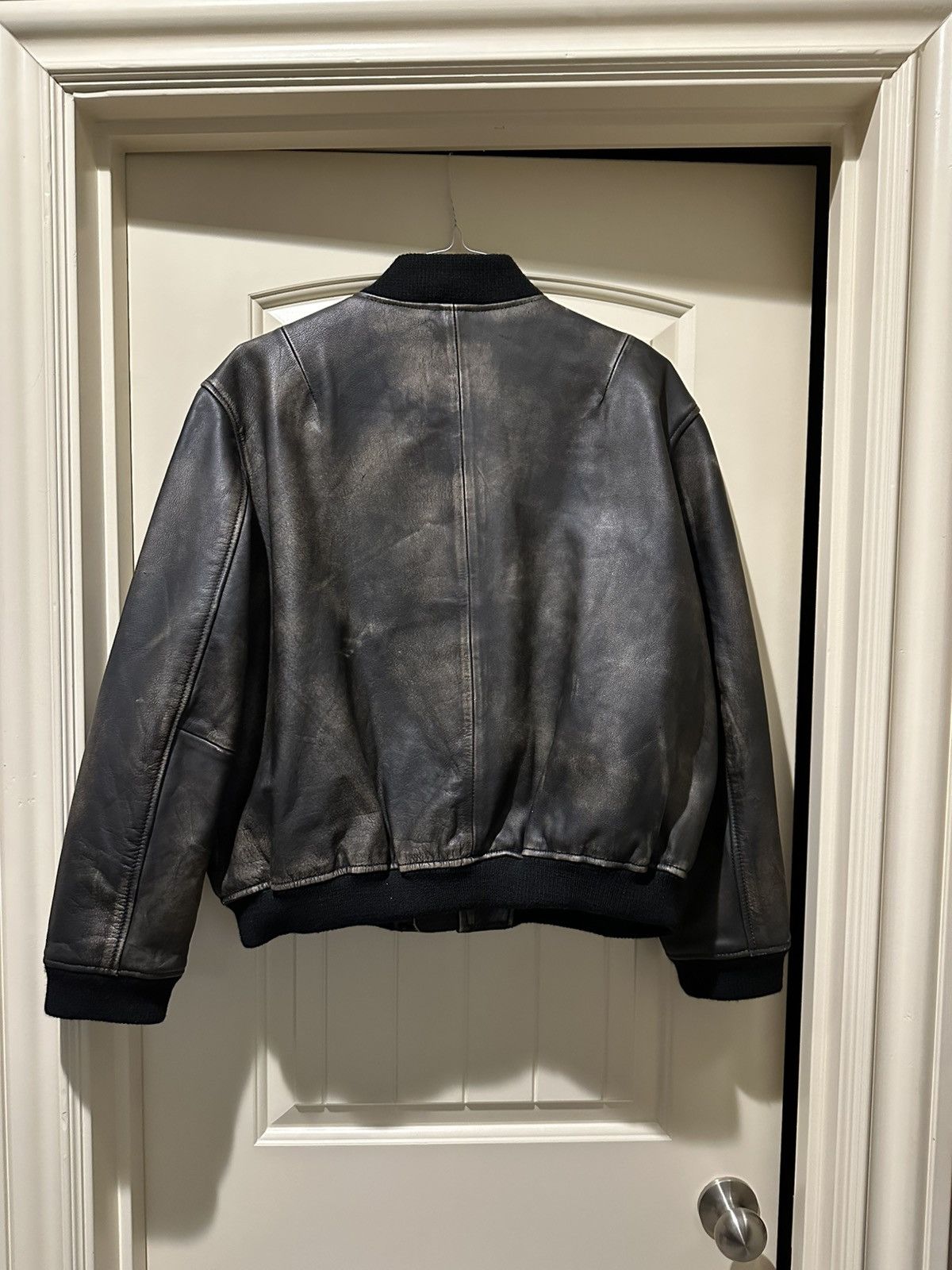 Designer Boxy Leather Bomber Jacket Size US M / EU 48-50 / 2 - 2 Thumbnail