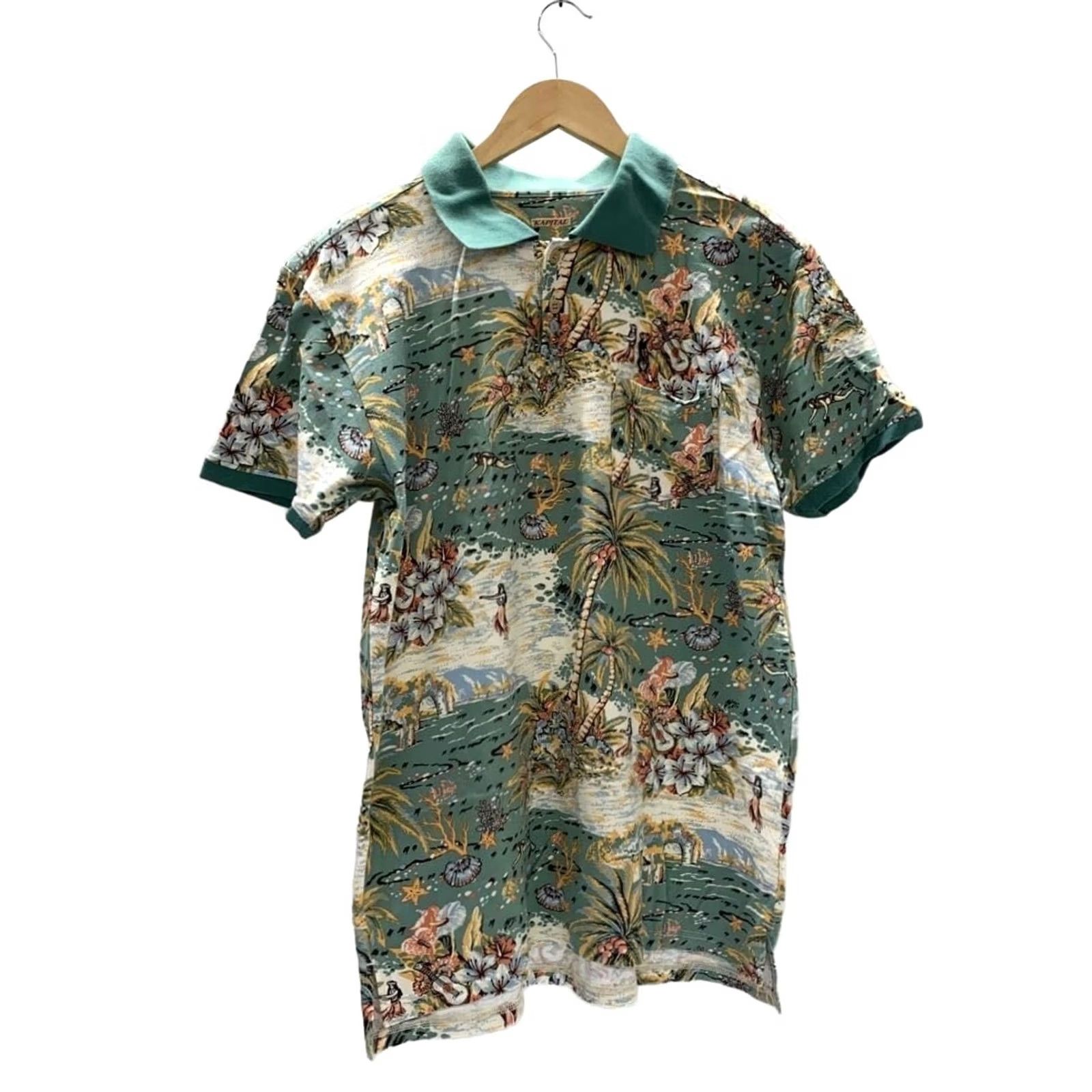 Kapital KAPITAL Polo Shirt Green Cotton Men's All-over pattern Casual Size 4 Size US XL / EU 56 / 4 - 2 Thumbnail