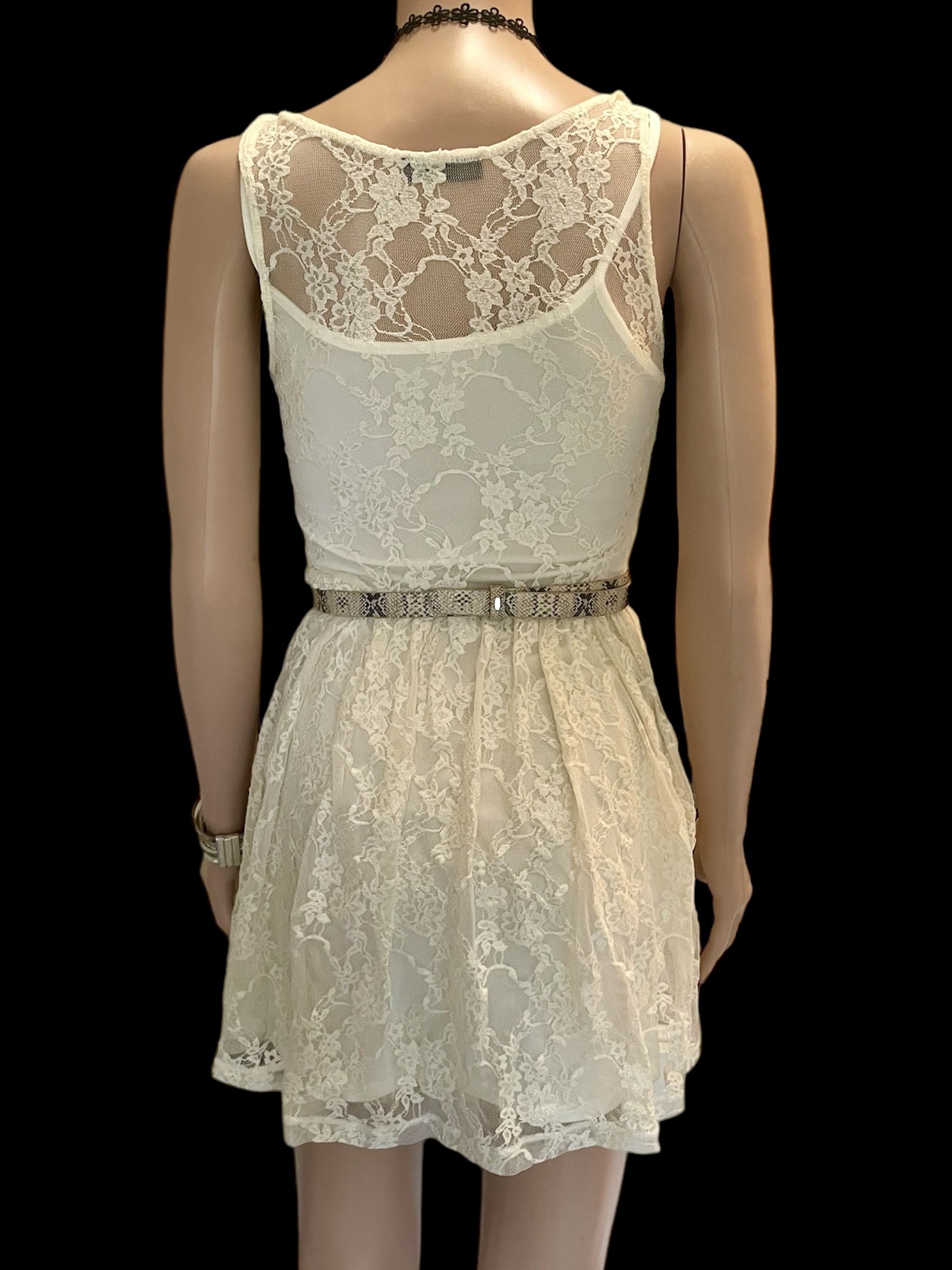 Vintage Vintage Lace Dress Vintage Y2K mesh overlay white size xs Size XS / US 0-2 / IT 36-38 - 4 Thumbnail