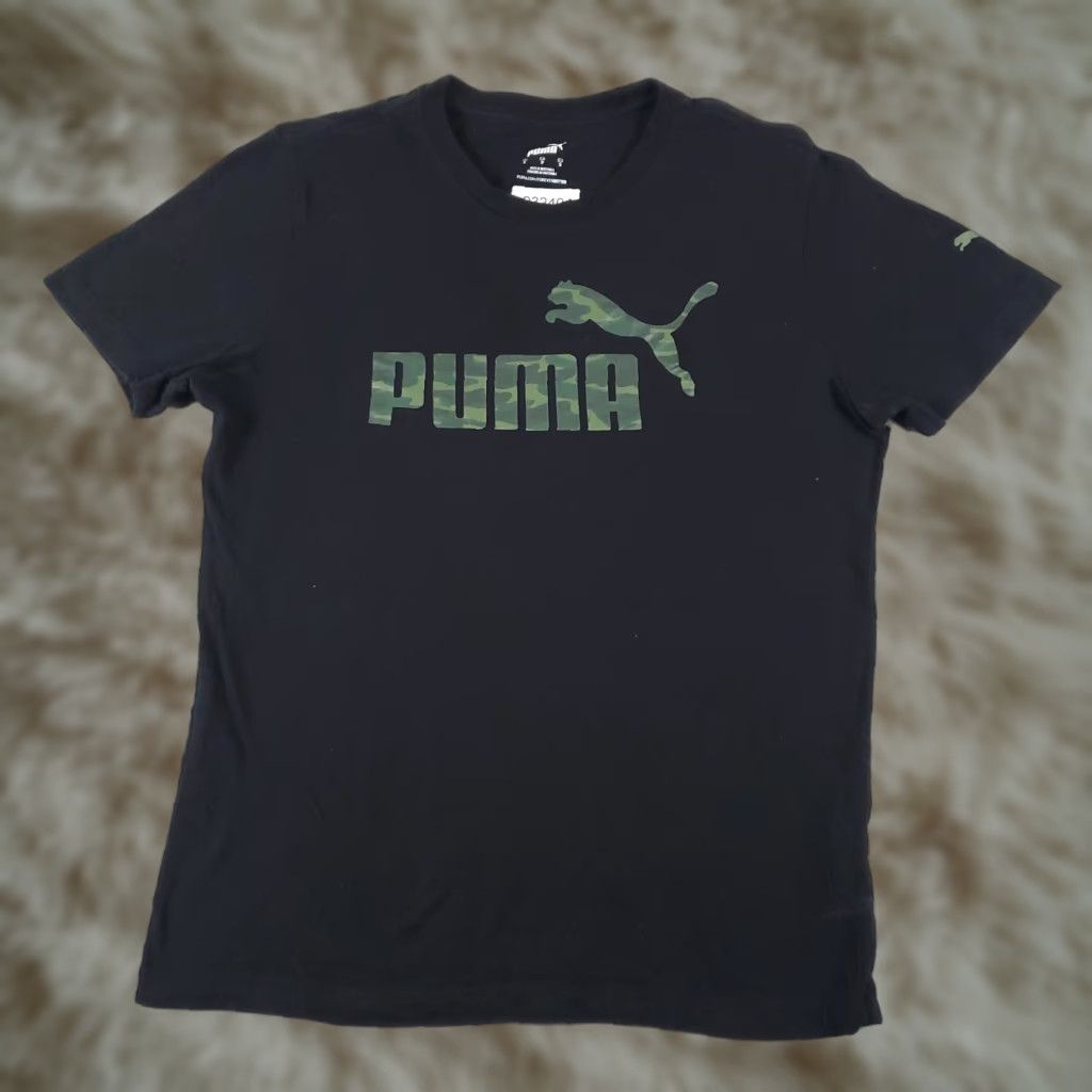 Puma PUMA T Shirt Mens Small Black Logo Short Sleeve Adult S Cotton Blend Crew Neck Unisex Sports Casual Modern All Seasons Mens Size US S / EU 44-46 / 1 - 1 Thumbnail