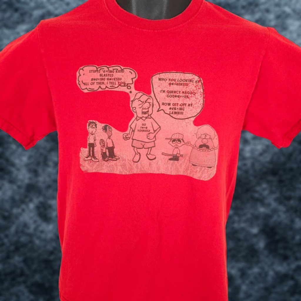Fruit Of The Loom Mr Quincy Magoo T Shirt Mens Small Red Cartoon Funny Get Off My Lawn Size US S / EU 44-46 / 1 - 1 Thumbnail